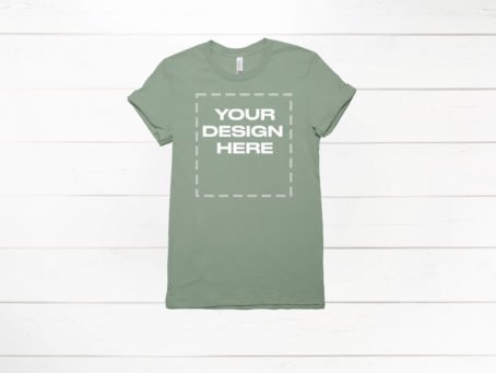 Sage shirt mockup Bella Canvas 3001 Download