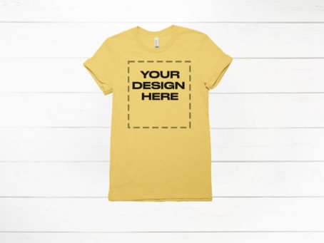 Yellow shirt mockup Bella Canvas 3001 Download