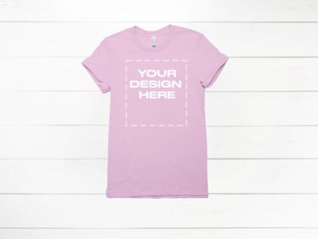 Lilac shirt mockup Bella Canvas 3001 Download