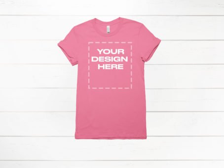 Charity Pink shirt mockup Bella Canvas 3001 Download