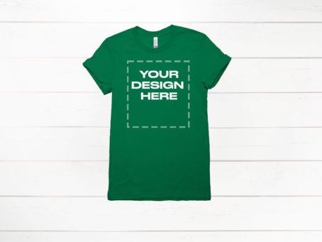 Kelly Green shirt mockup Bella Canvas 3001 Download