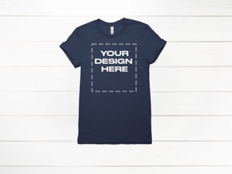 Navy shirt mockup Bella Canvas 3001 Download