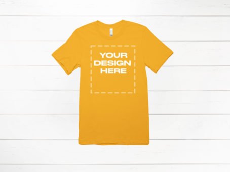 Mustard shirt Mockup Men Bella Canvas 3001 Download