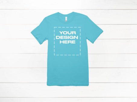 Turquoise shirt Mockup Men Bella Canvas 3001 Download