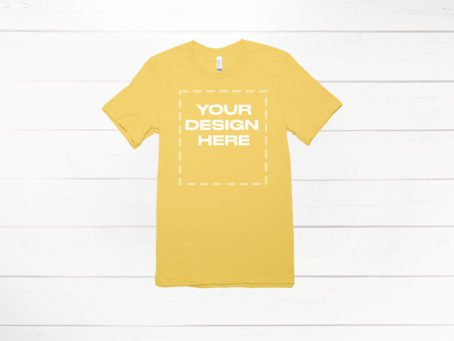 Yellow shirt Mockup Men Bella Canvas 3001 Download