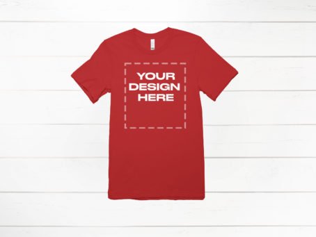 Canvas Red shirt Mockup Men Bella Canvas 3001 Download