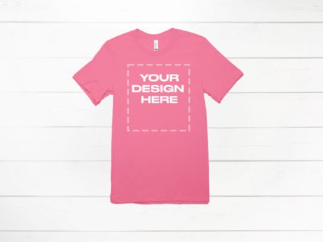 Charity Pink shirt Mockup Men Bella Canvas 3001 Download