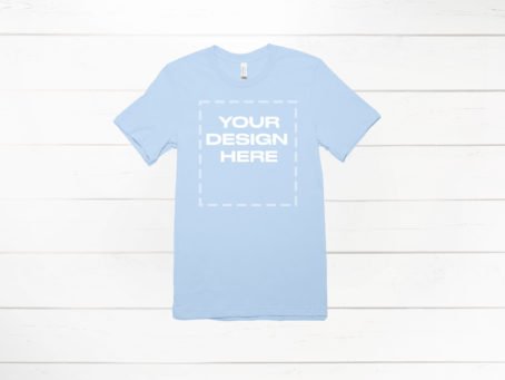 Light Blue shirt Mockup Men Bella Canvas 3001 Download