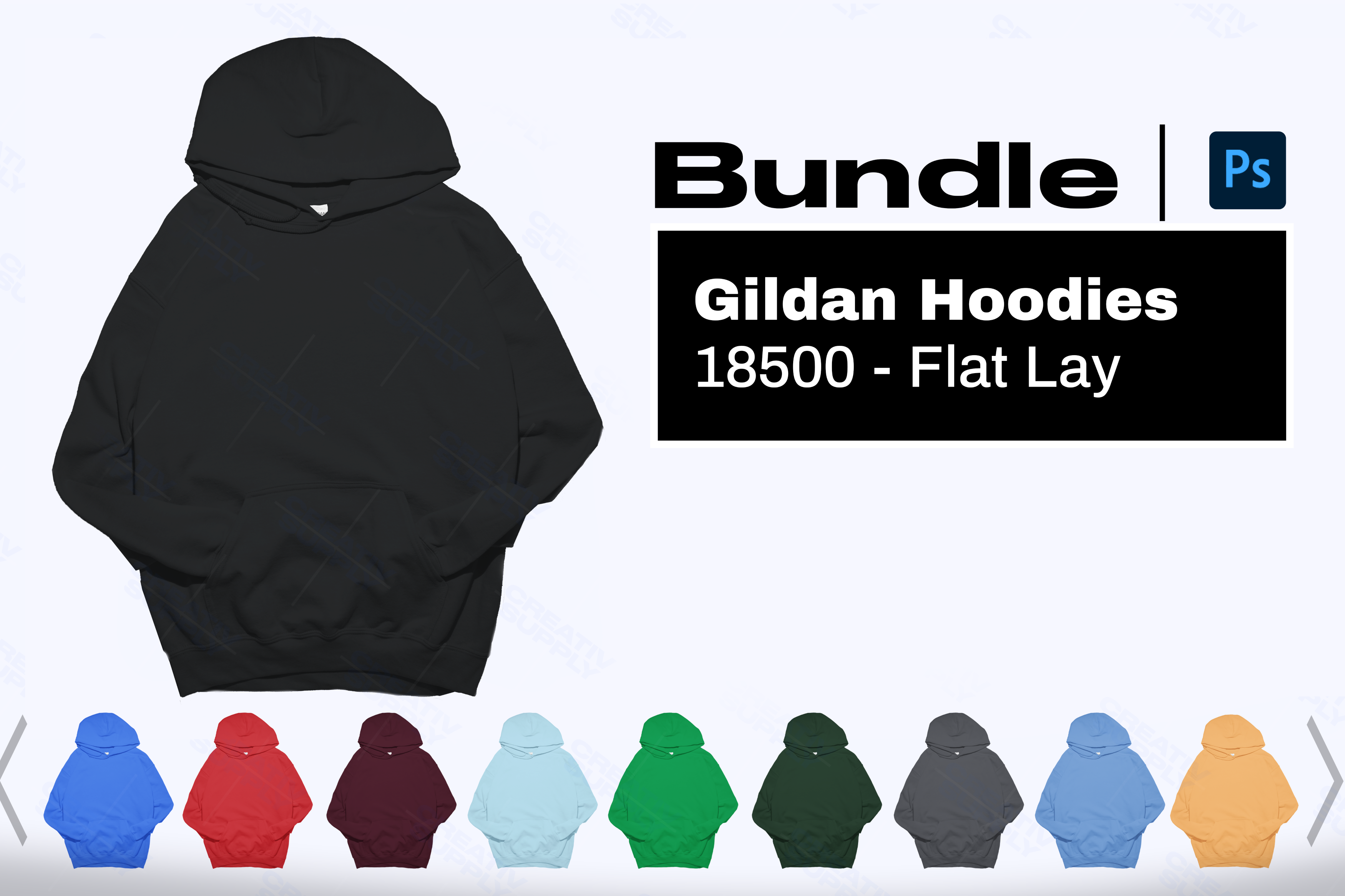 HOODIE FLAT lay mockup bundle