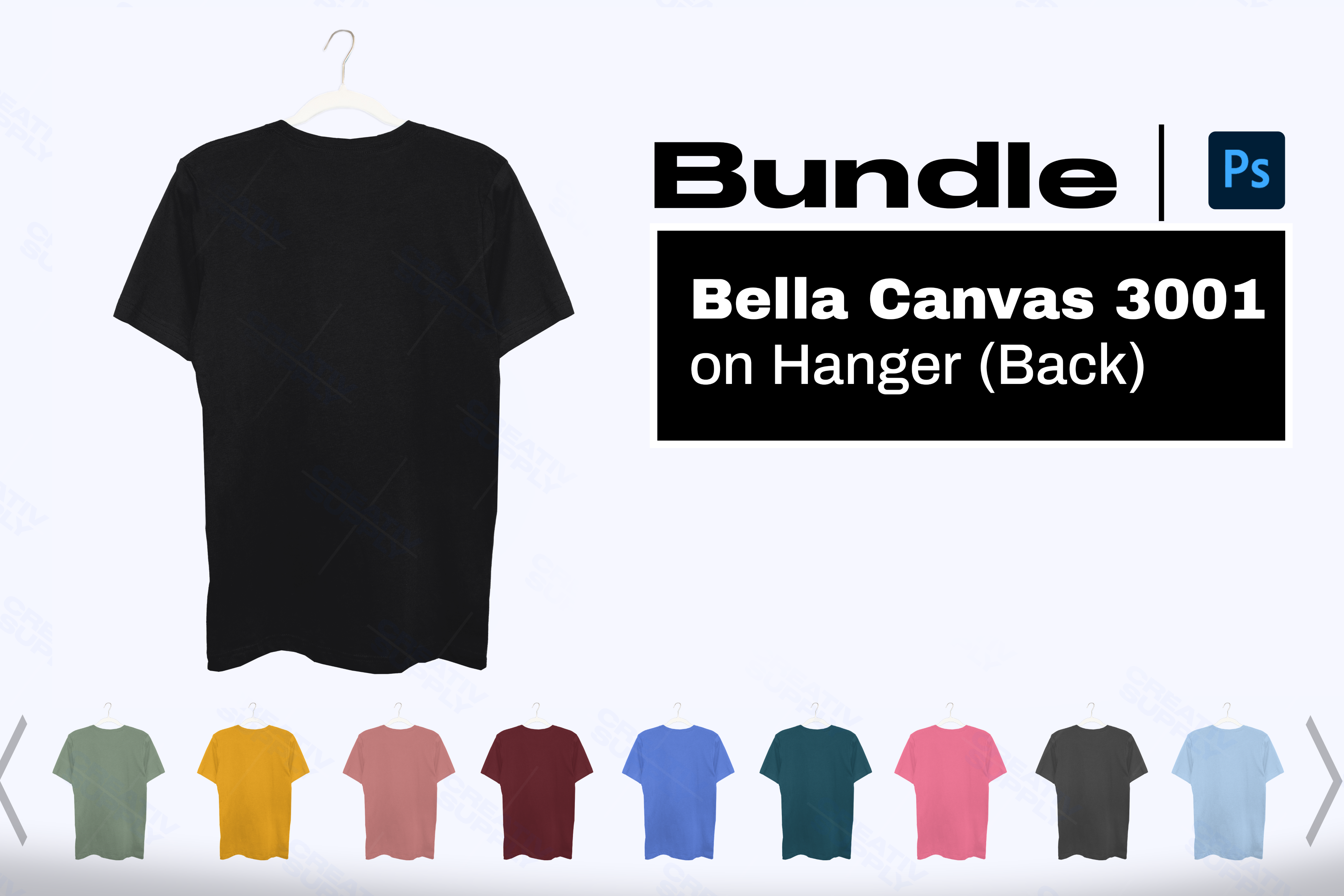 bella 3001 shirts hanger back mockup bundle photoshop warm4