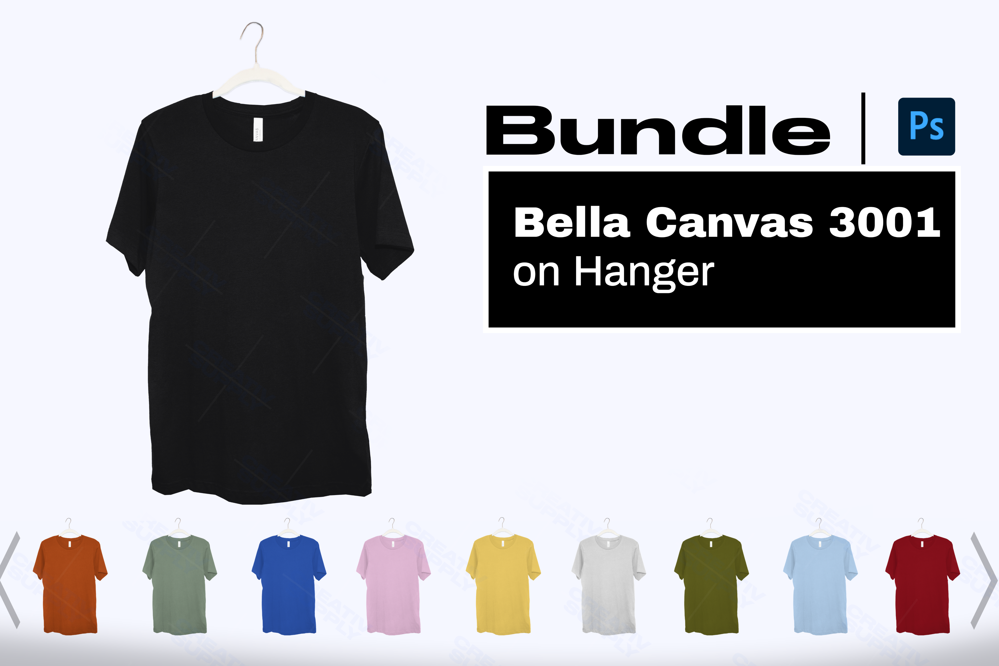 bella 3001 shirts hanger mockup bundle photoshop warm4