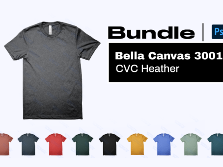 Heather mockups bundle Unisex Bella Canvas 3001 CVC Download