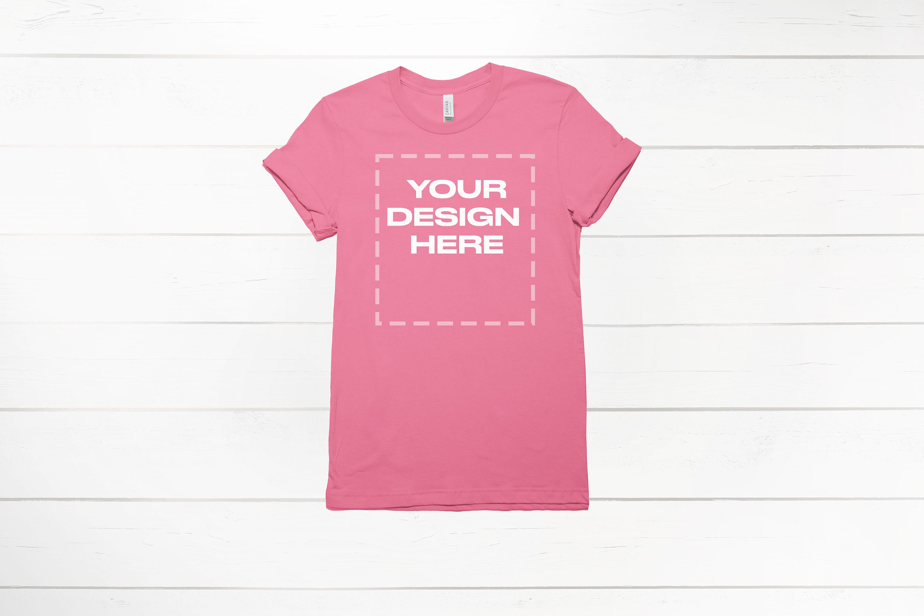 Charity Pink shirt mockup Bella Canvas 3001 Mock Download