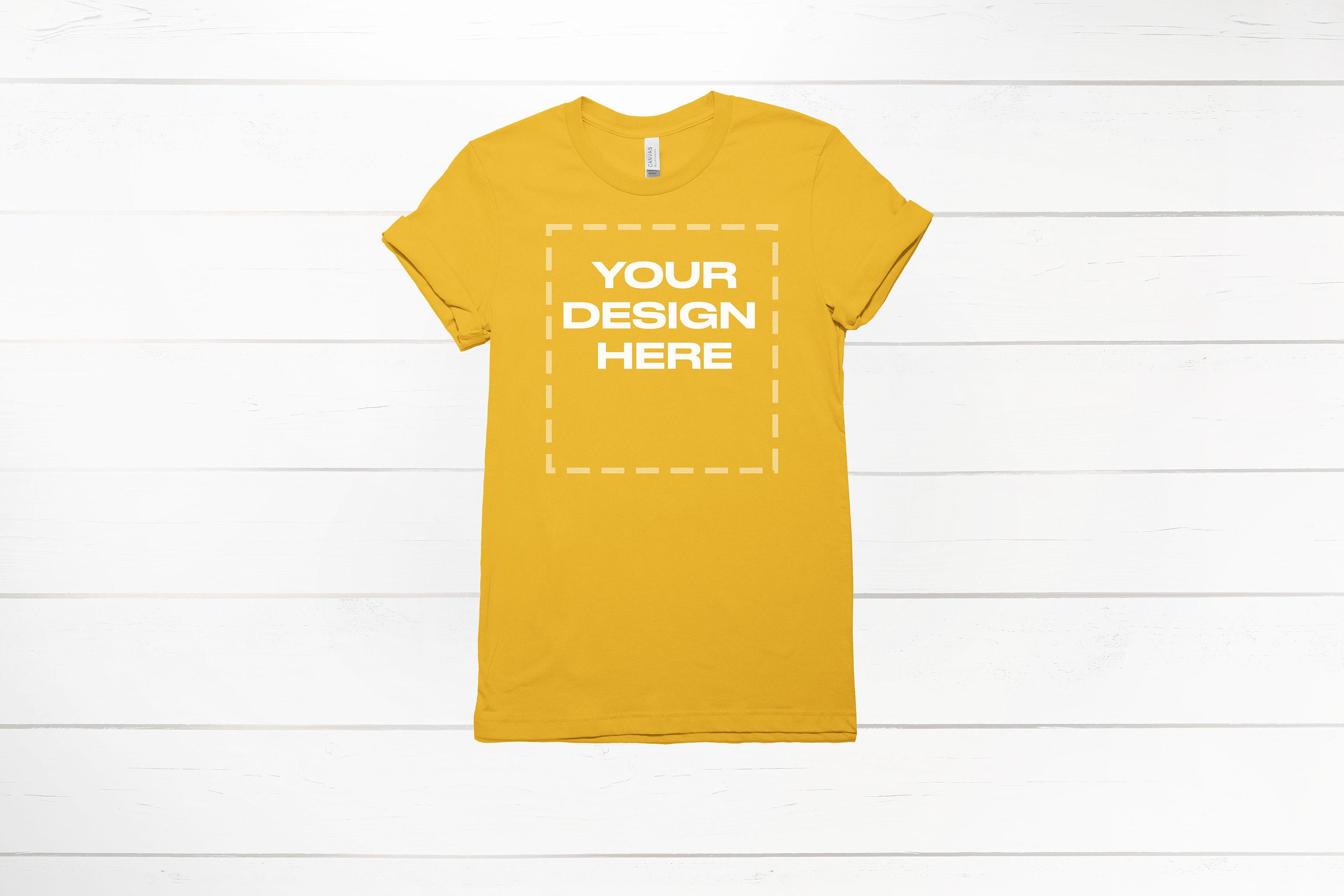 Gold shirt mockup Bella Canvas 3001 Mock up Download