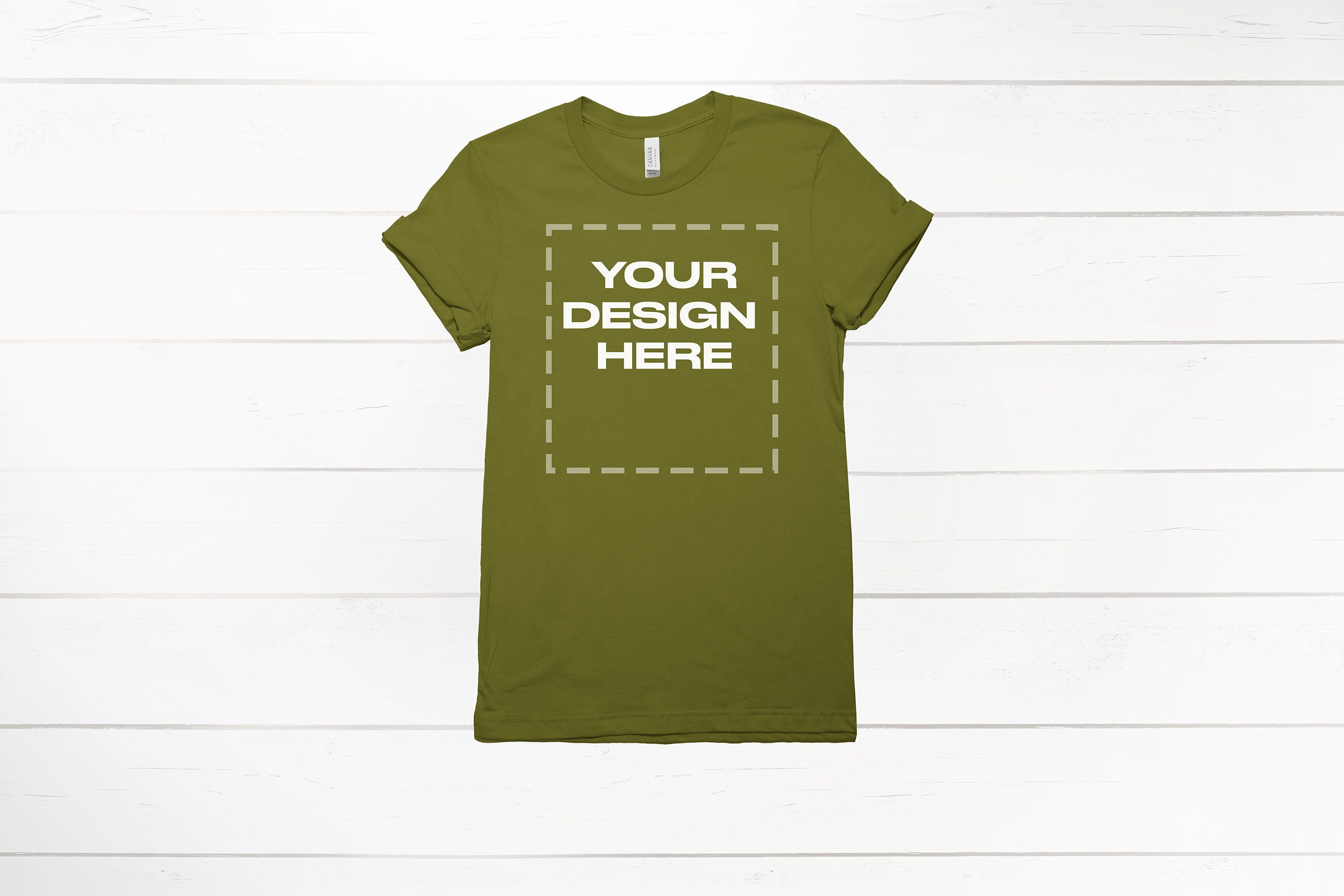 Olive shirt mockup Bella Canvas 3001 Mock up Download