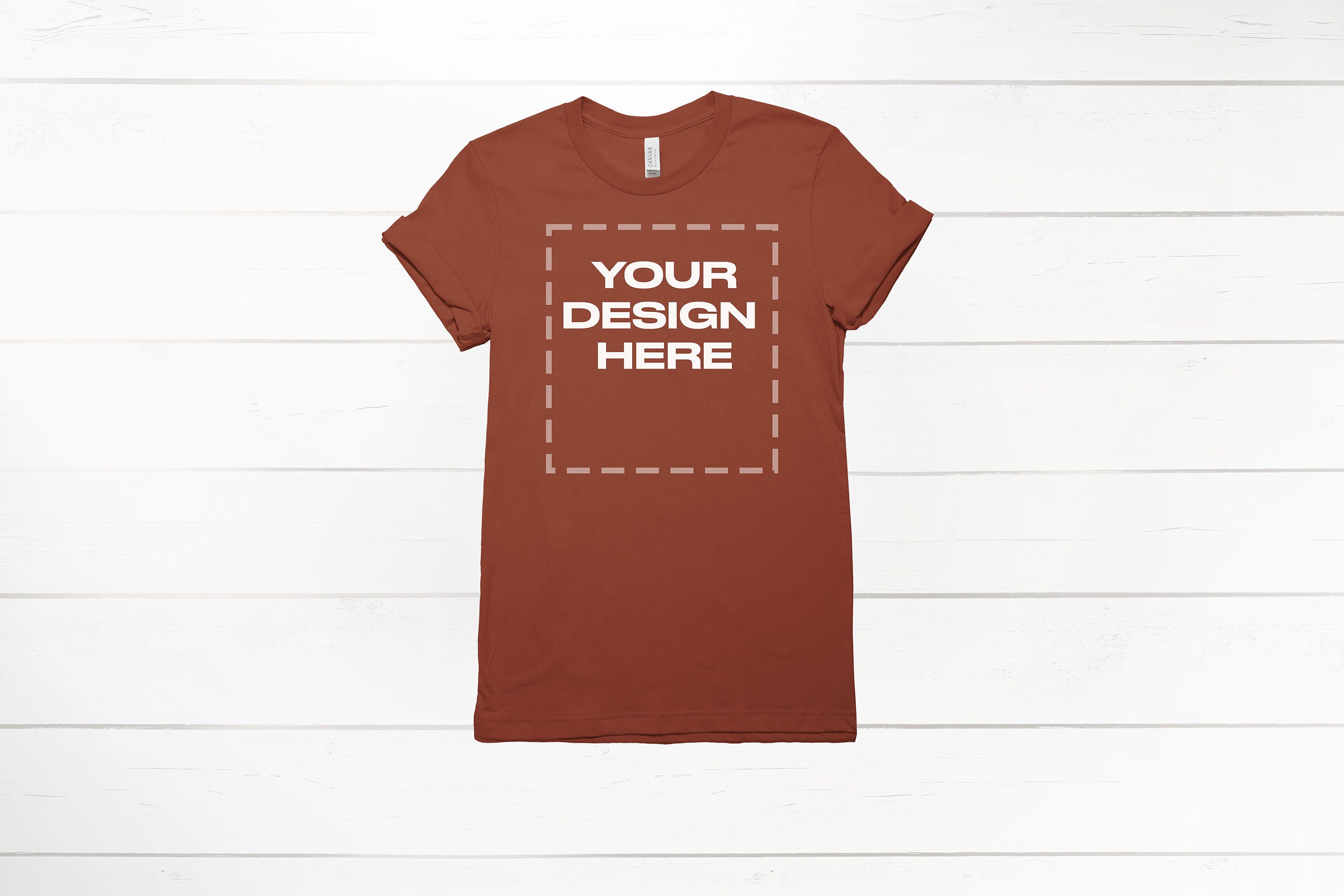 Rust shirt mockup Bella Canvas 3001 Mock up Download