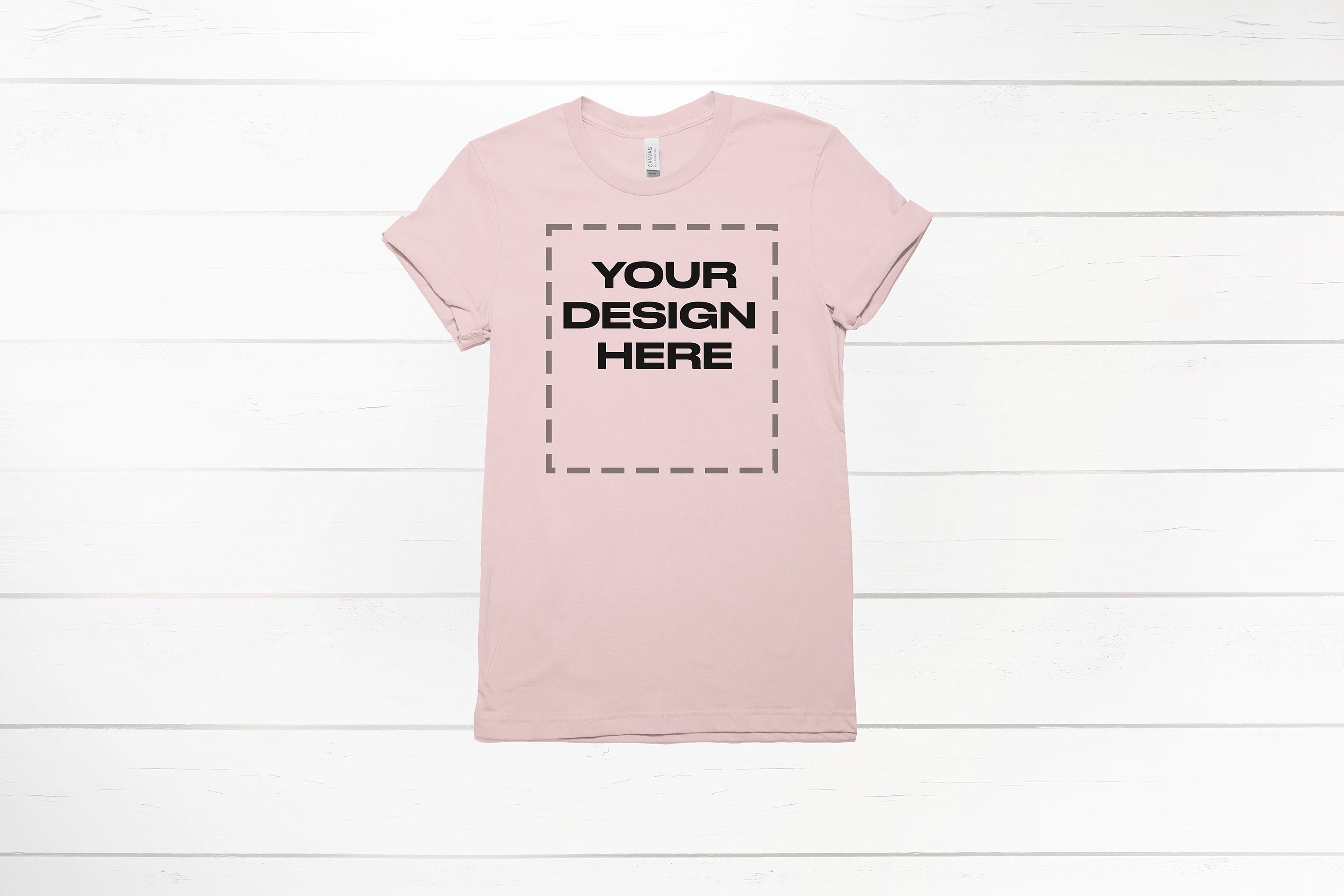 Soft Pink shirt mockup Bella Canvas 3001 Mock Download