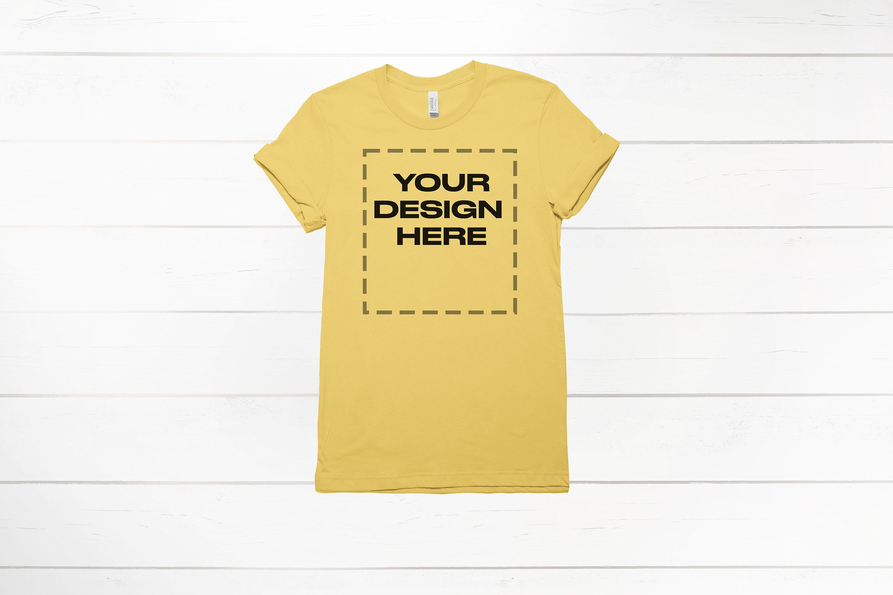 Yellow shirt mockup Bella Canvas 3001 Mock up Download