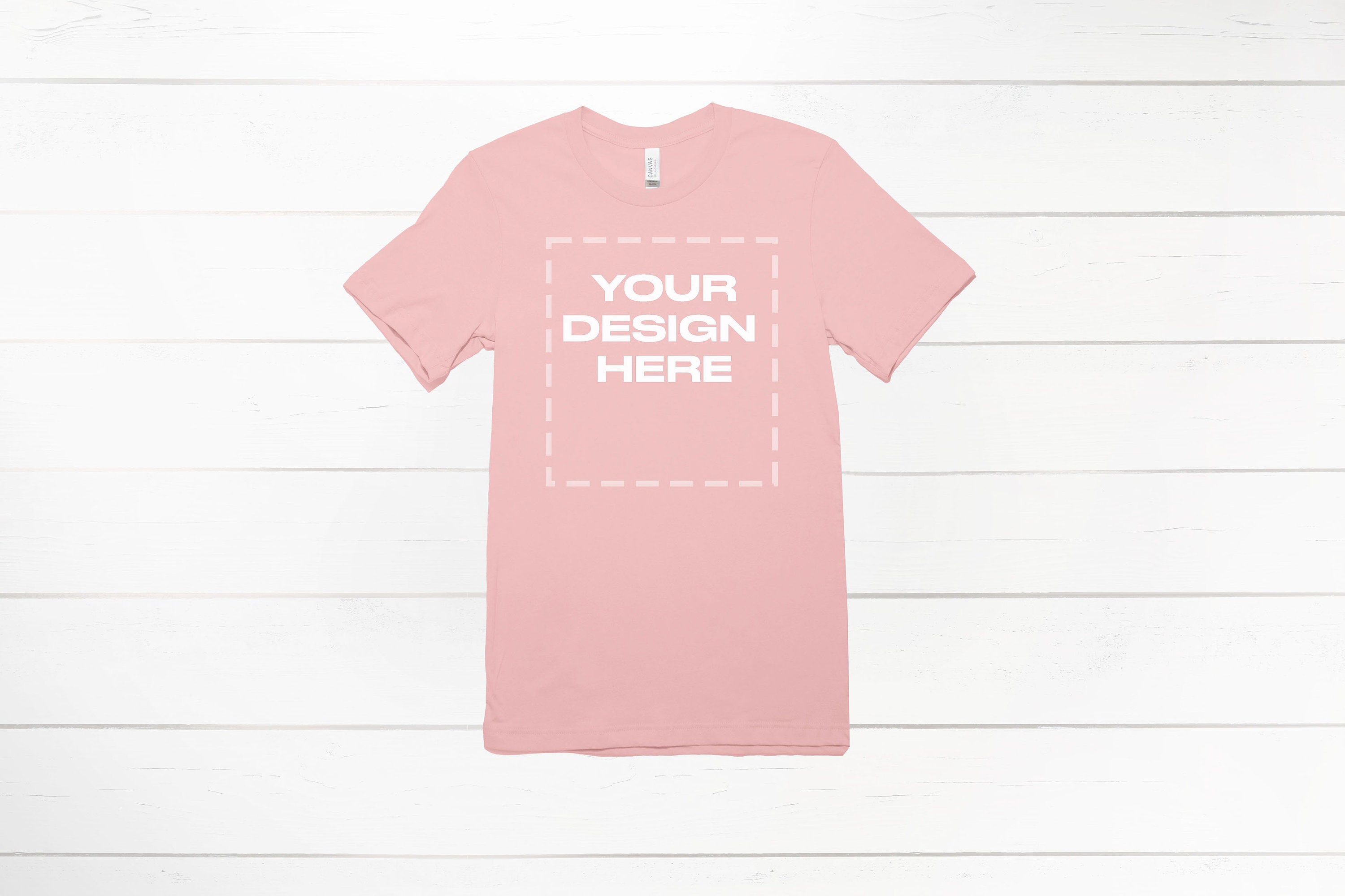 Pink Bella Canvas 3001 shirt mockup Women Mock Download