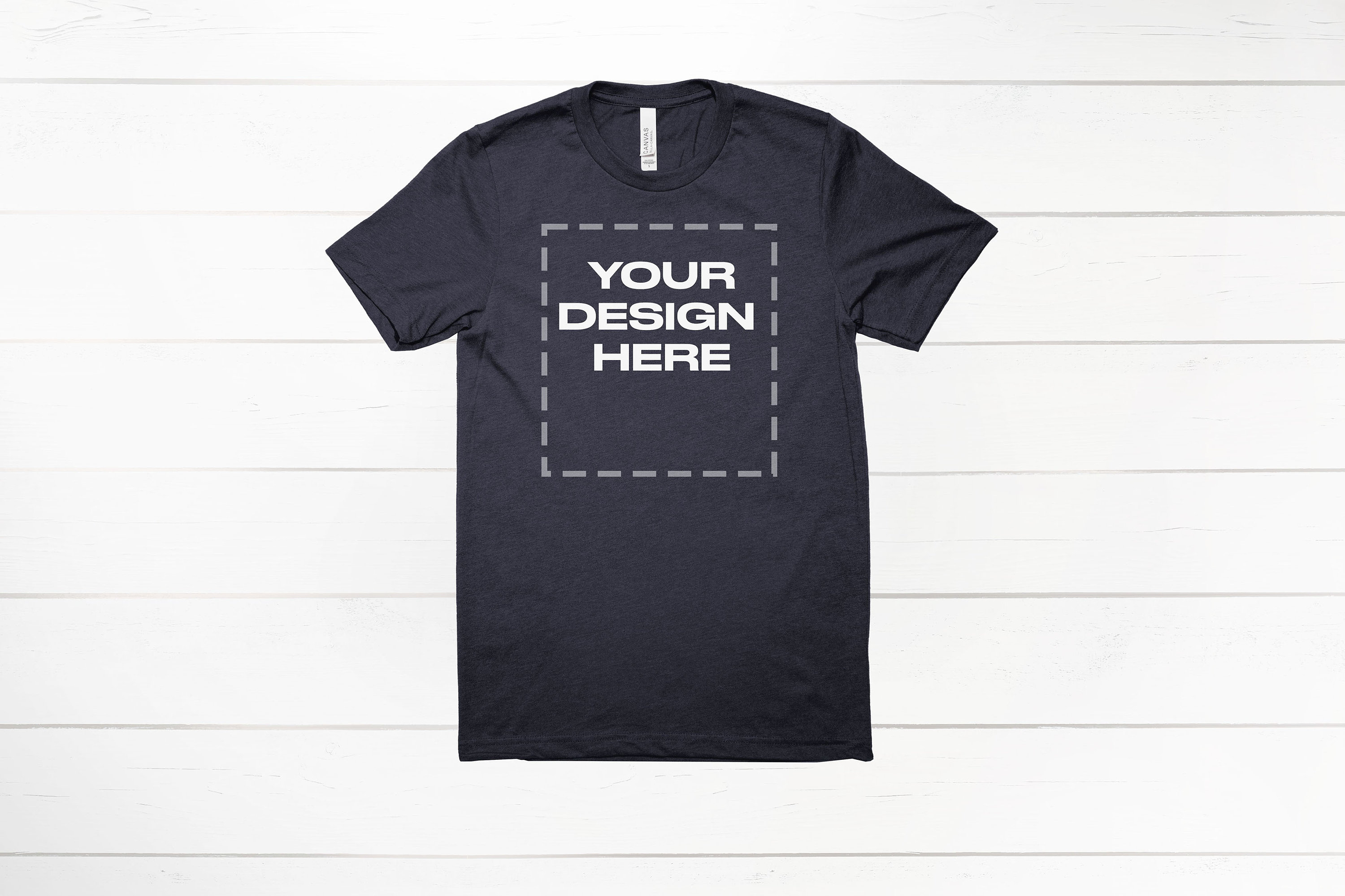 Heather Midnight Navy Bella Canvas 3001 shirt mockup Download