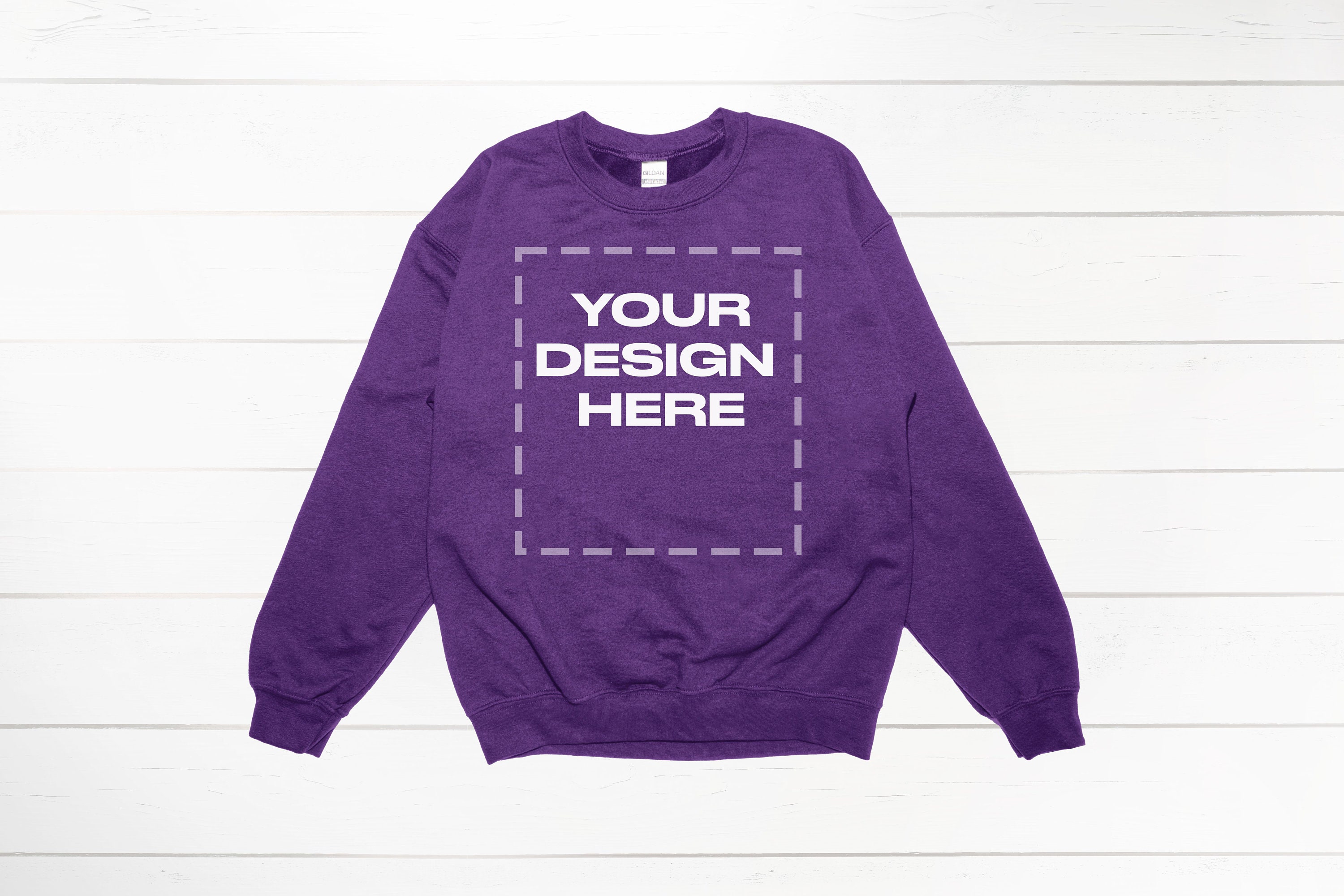 Purple Sweatshirt Mockup Purple Sweater Mockup Gildan 18000 Download