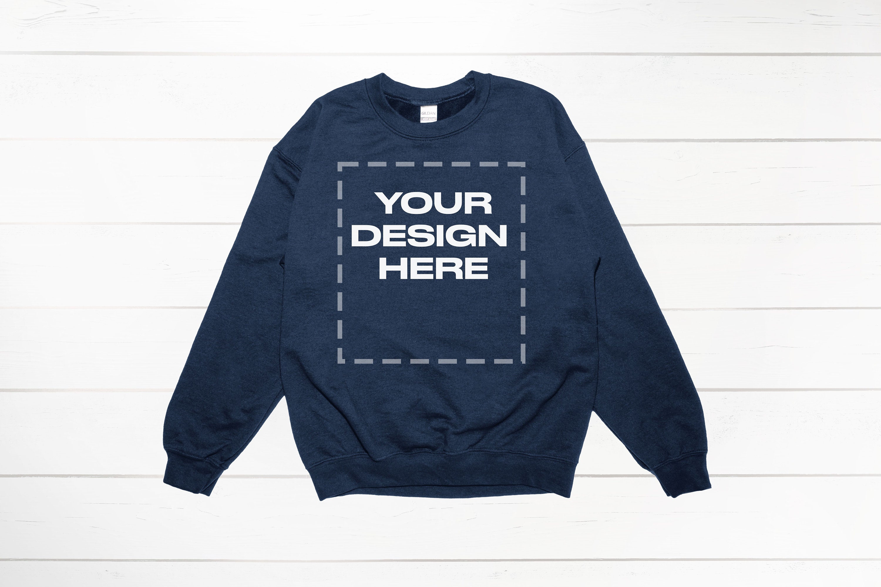 Navy Sweatshirt Mockup Navy Sweater Mockup Gildan 18000 Download