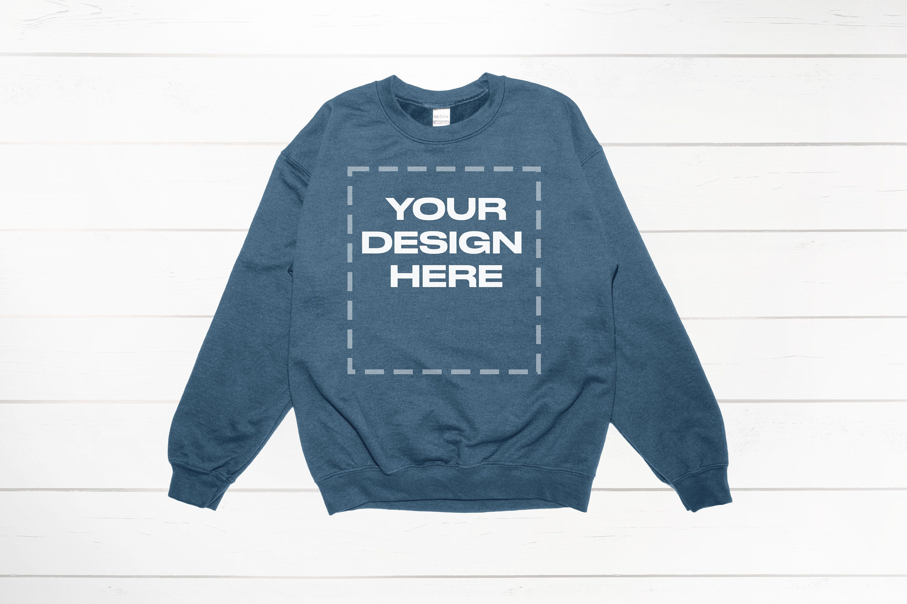 Indigo Blue Sweatshirt Mockup Indigo Blue Sweater Gildan Download