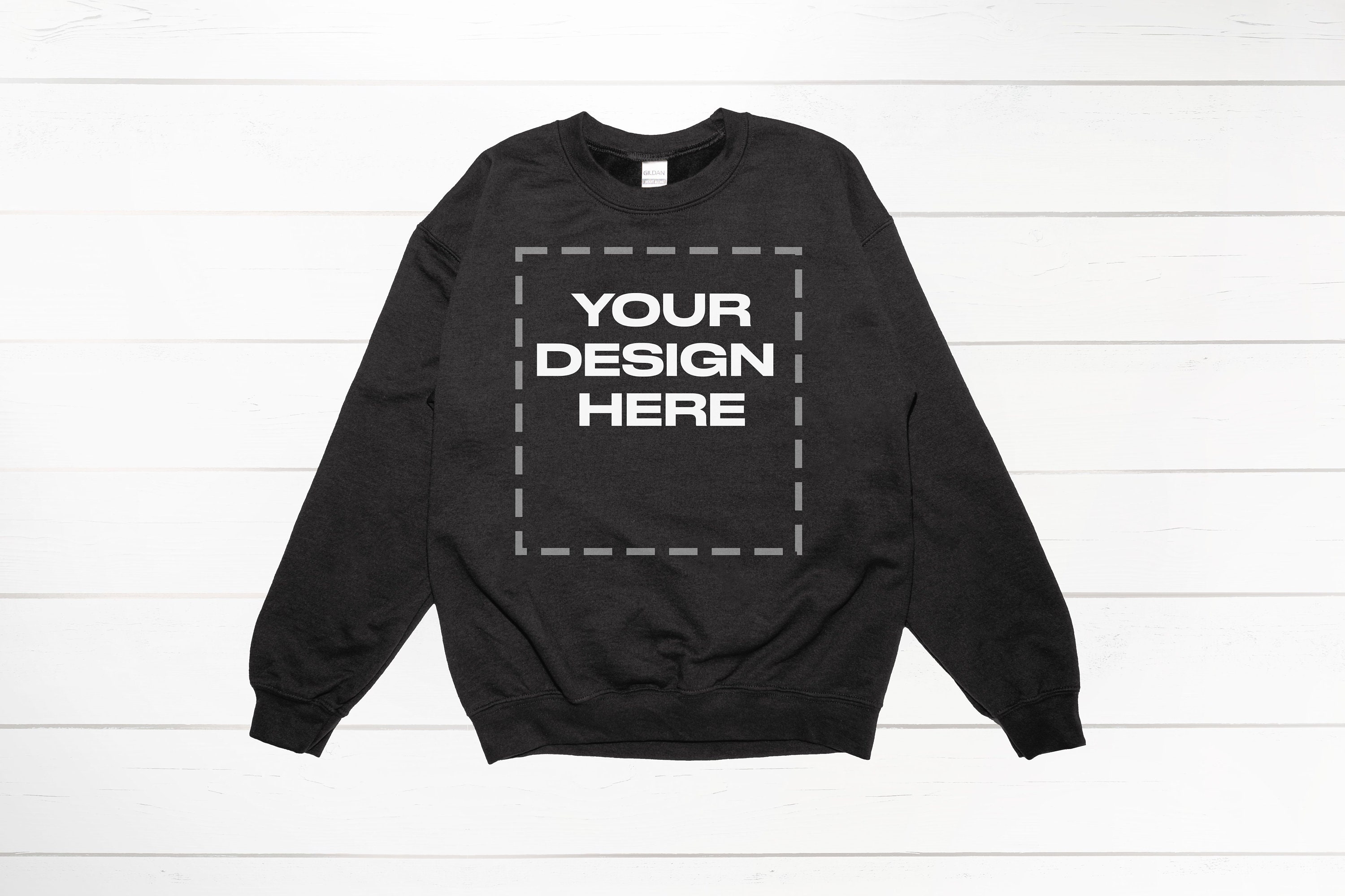 Black Sweatshirt Mockup Black Sweater Mockup Gildan 18000 Download