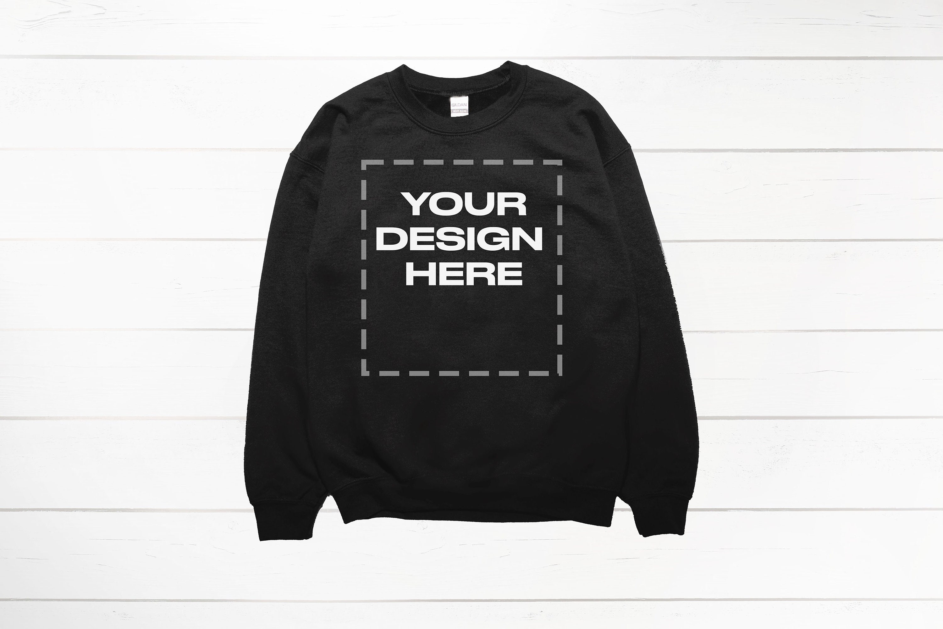 Black Sweatshirt Mockup Black Crewneck Mockup Gildan 18000 Download