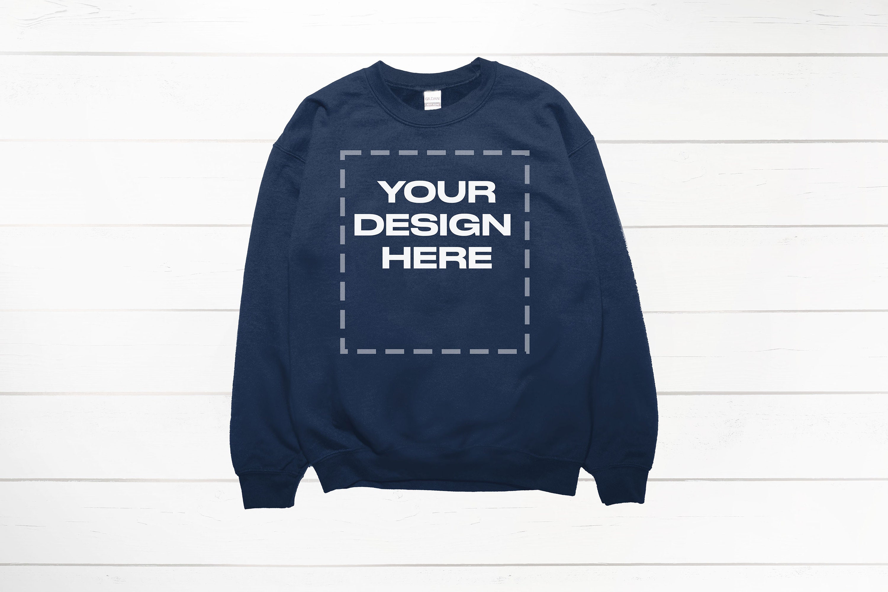 Navy Sweatshirt Mockup Navy Crewneck Mockup Gildan 18000 Download