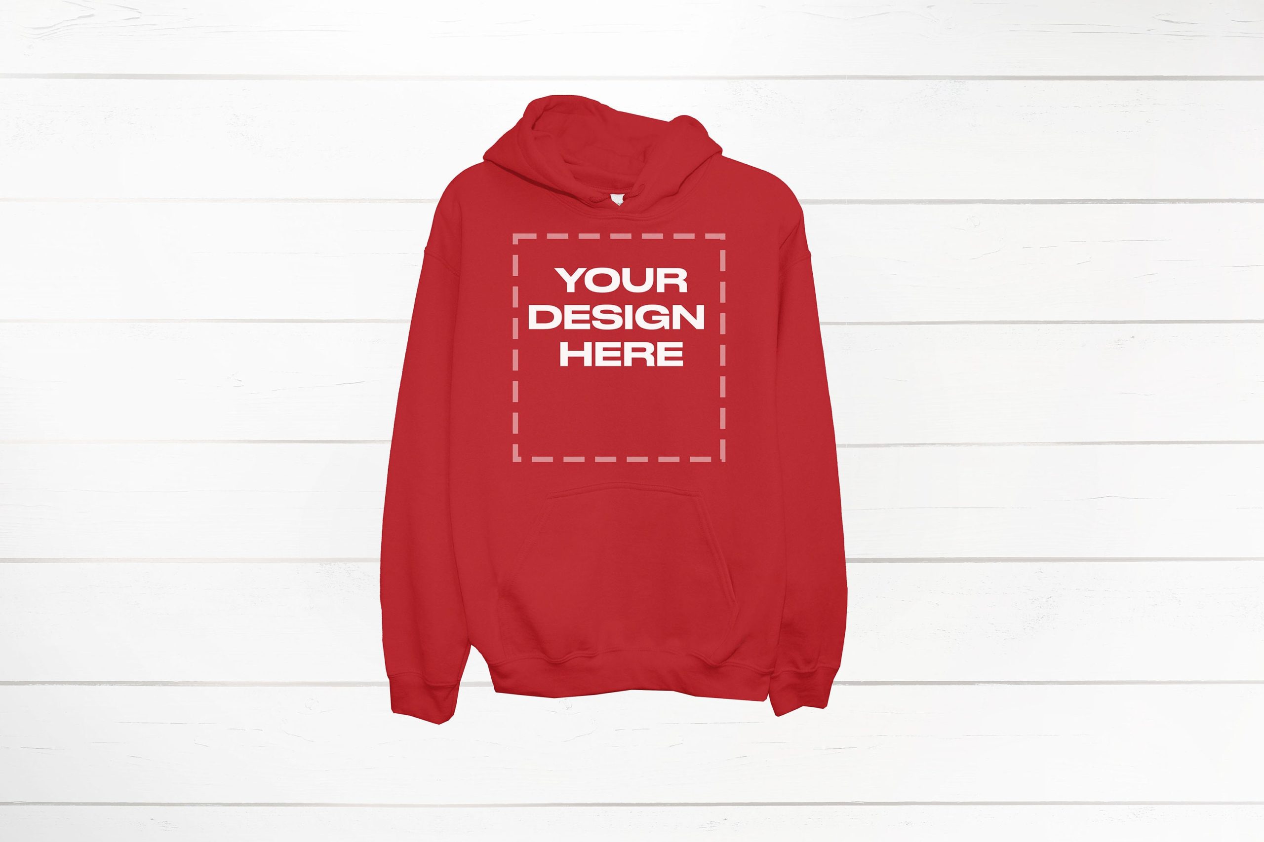 Red Hoodie Mockup Gildan 18500 front Gildan Hooded Download