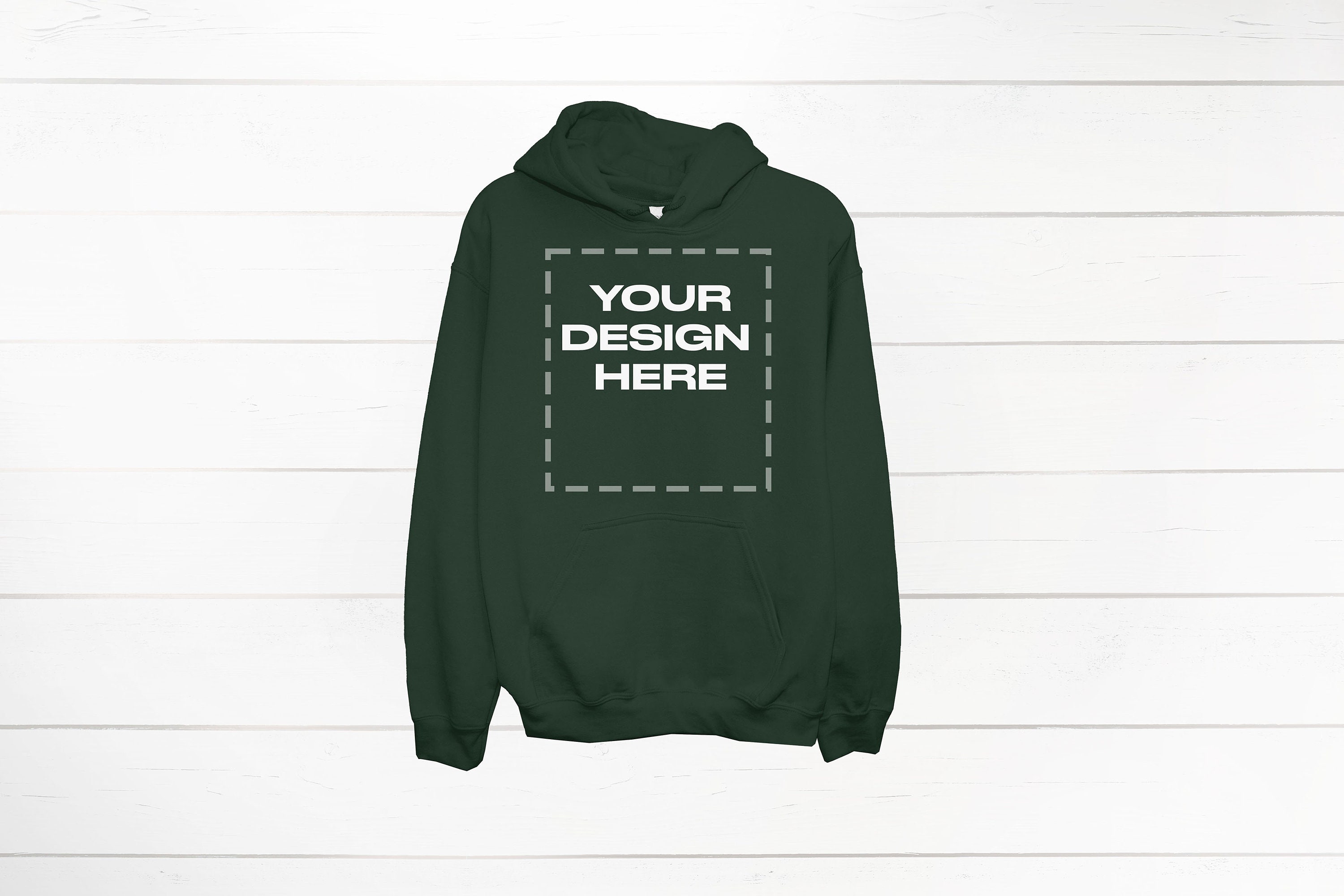 Forest Green Hoodie Mockup Gildan 18500 front Gildan Download