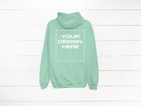 Mint Hoodie Mockup back Gildan 18500 back of Download