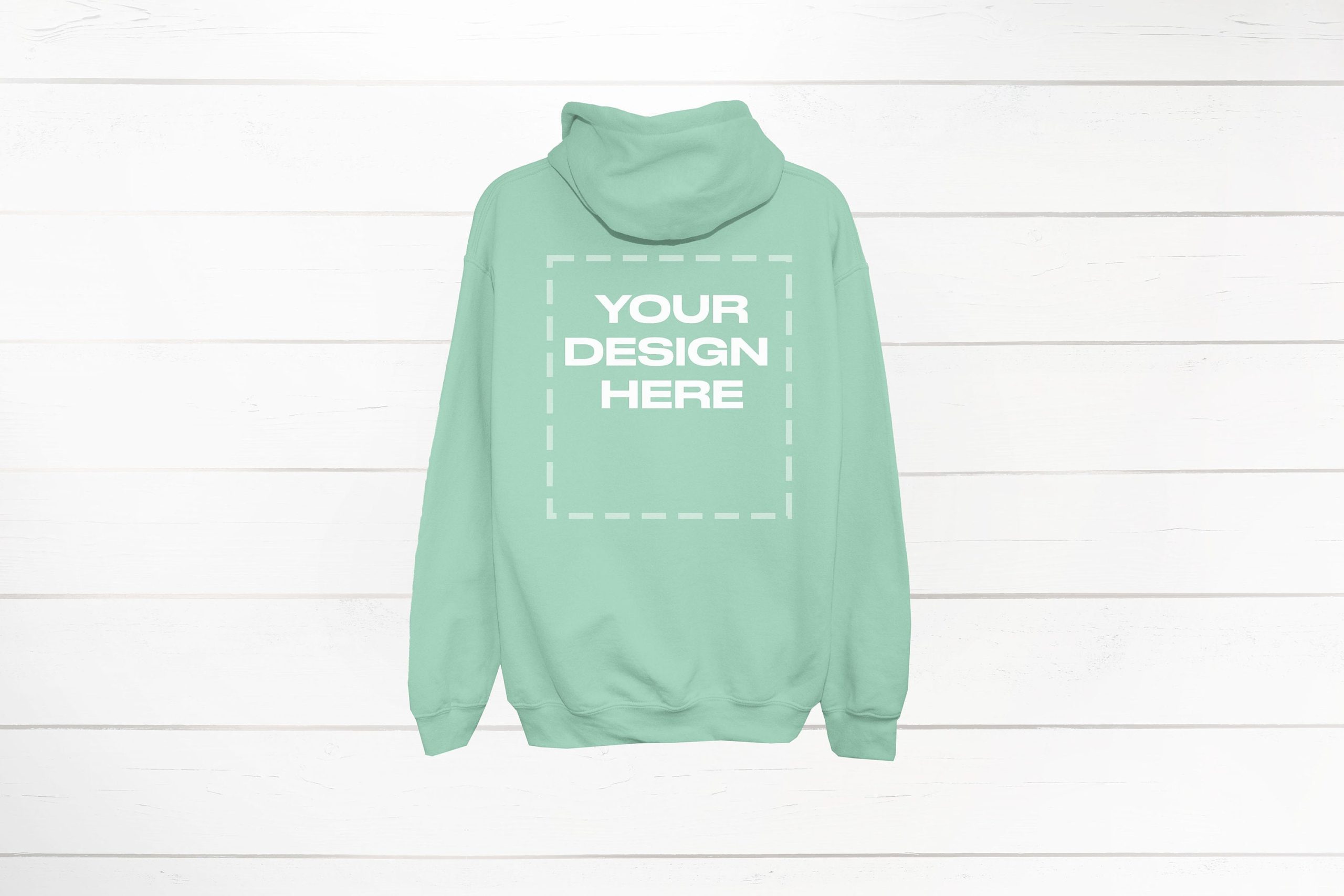 Mint Hoodie Mockup back Gildan 18500 back of Download