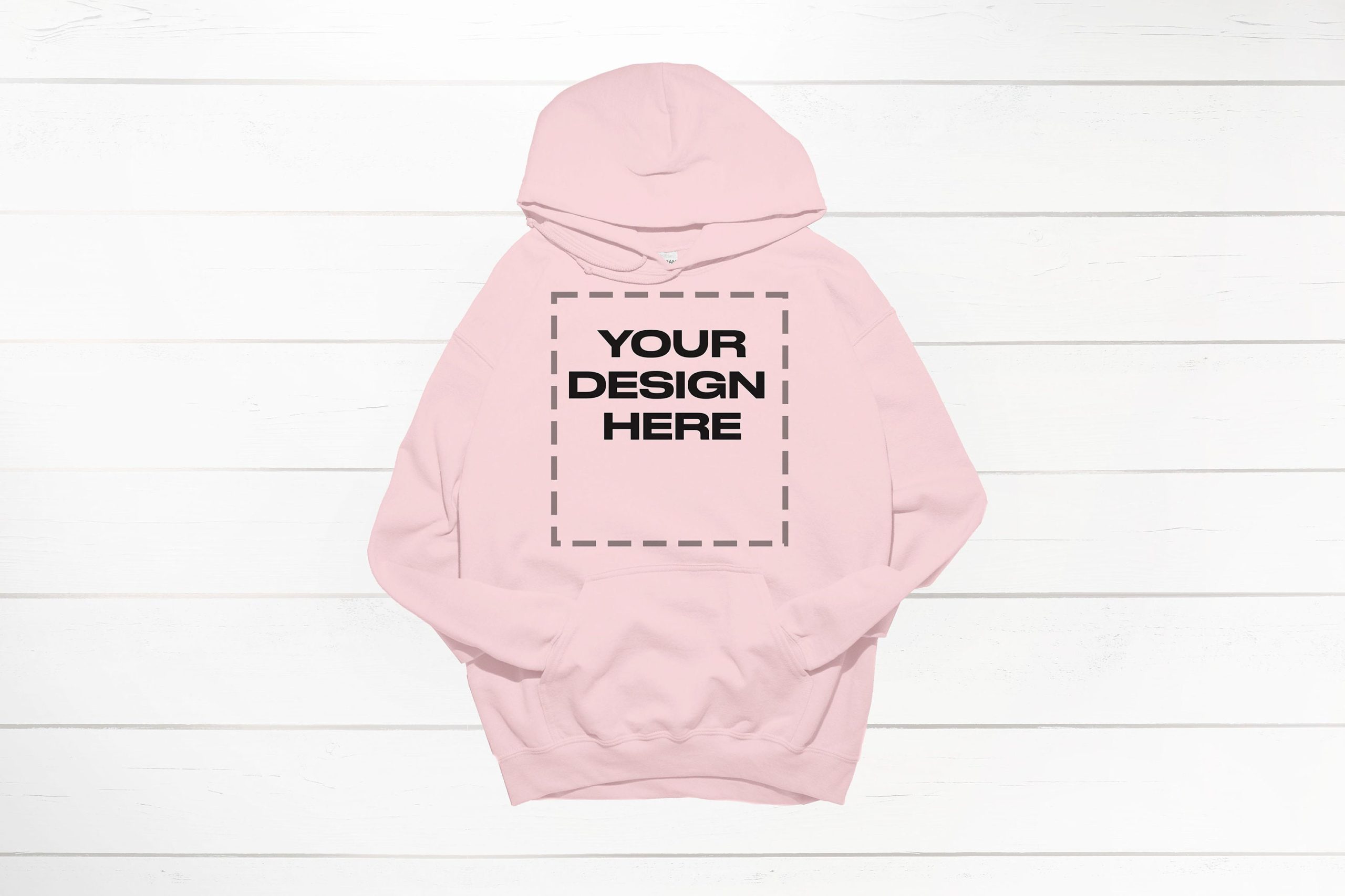 Light Pink Gildan hoodie mockup 18500 flat front Download