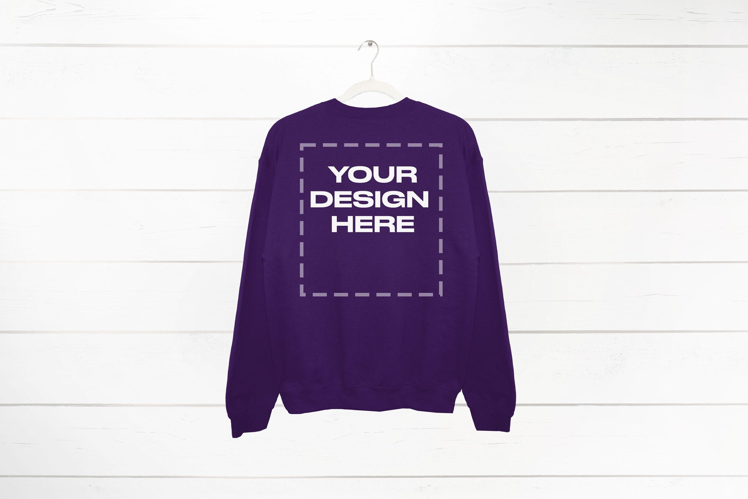 Purple Sweatshirt Mockup back Gildan 18000 Crewneck Mockup Download