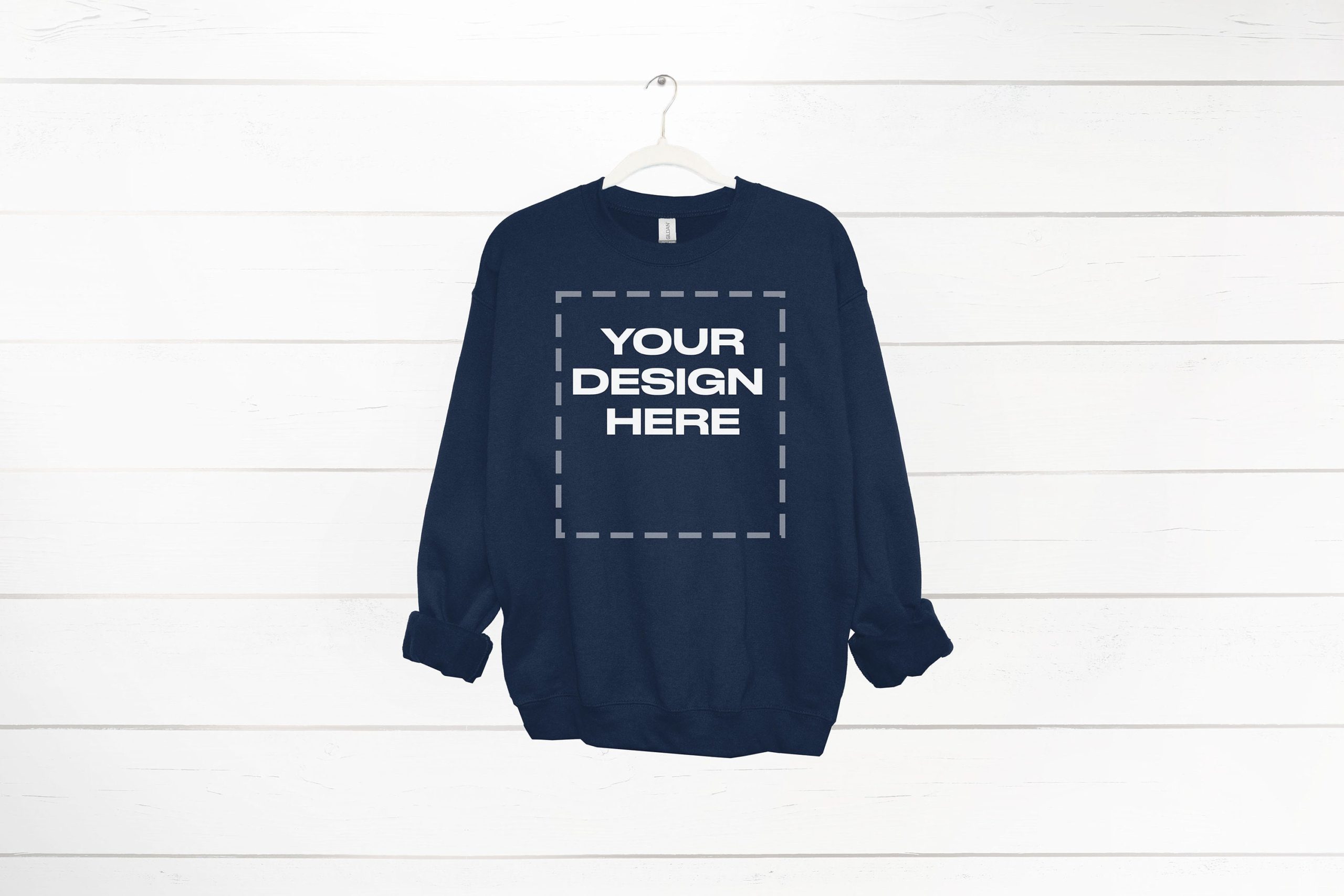 Navy Sweatshirt mockup women Gildan 18000 mock up Download