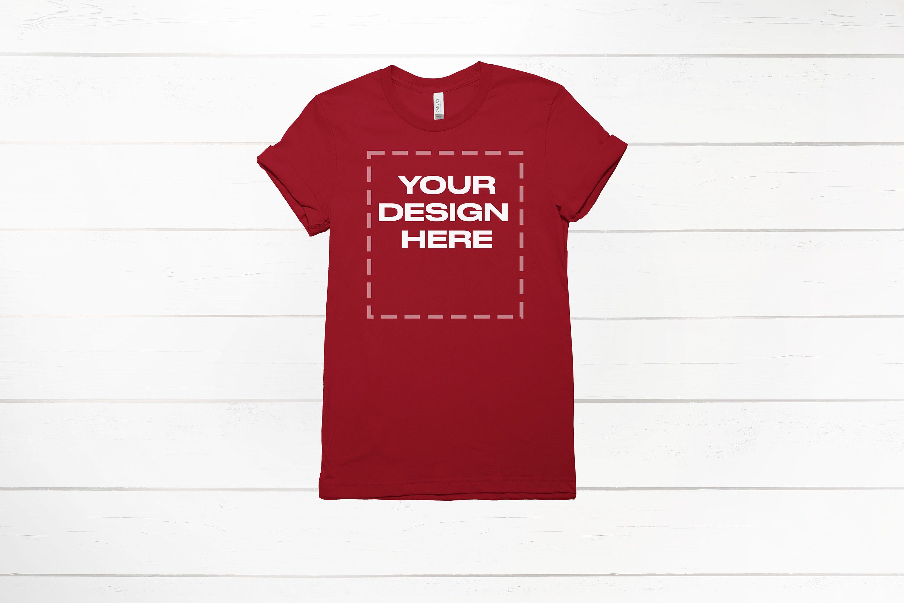 Red shirt mockup Bella Canvas 3001 Mock up Download