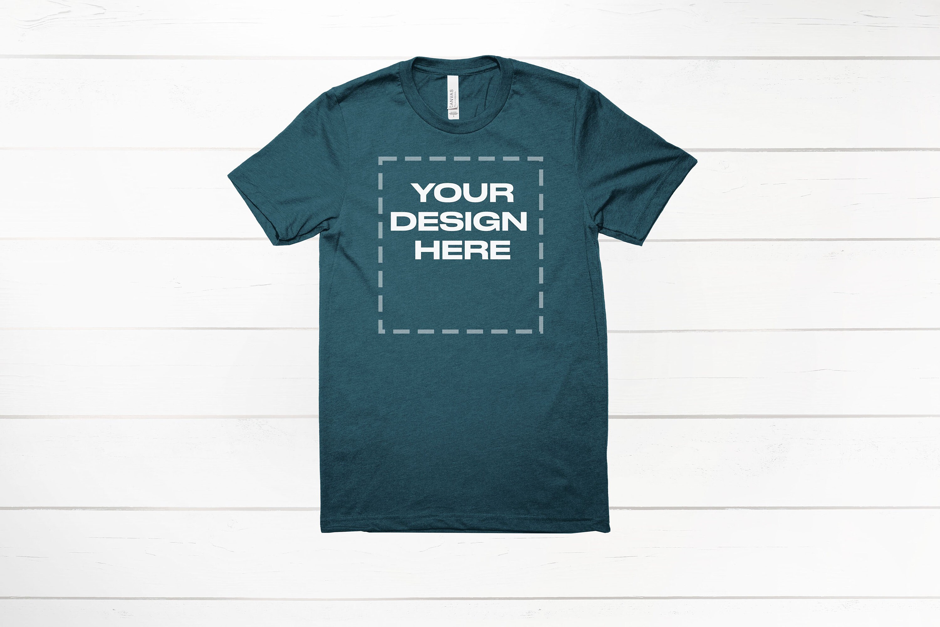 Heather Deep Teal Bella Canvas 3001 shirt mockup Download