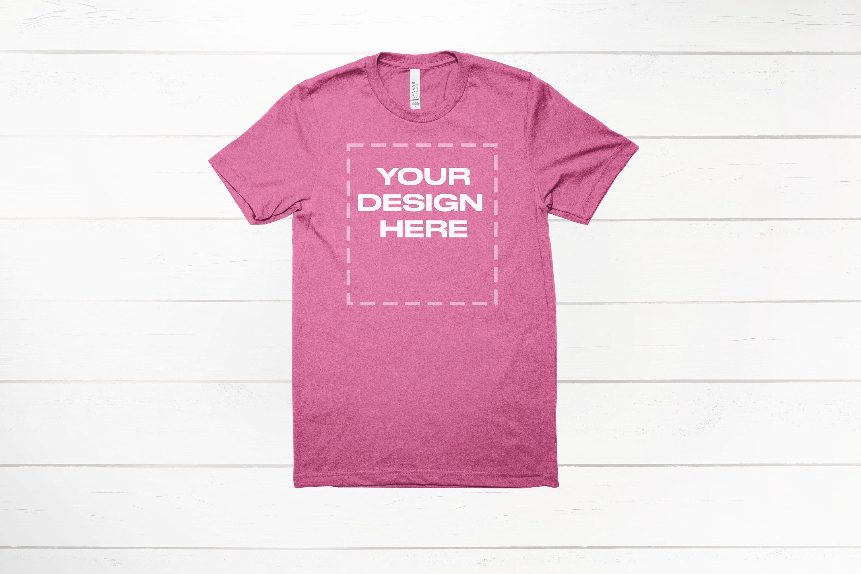 Heather Charity Pink Bella Canvas 3001 shirt mockup Download