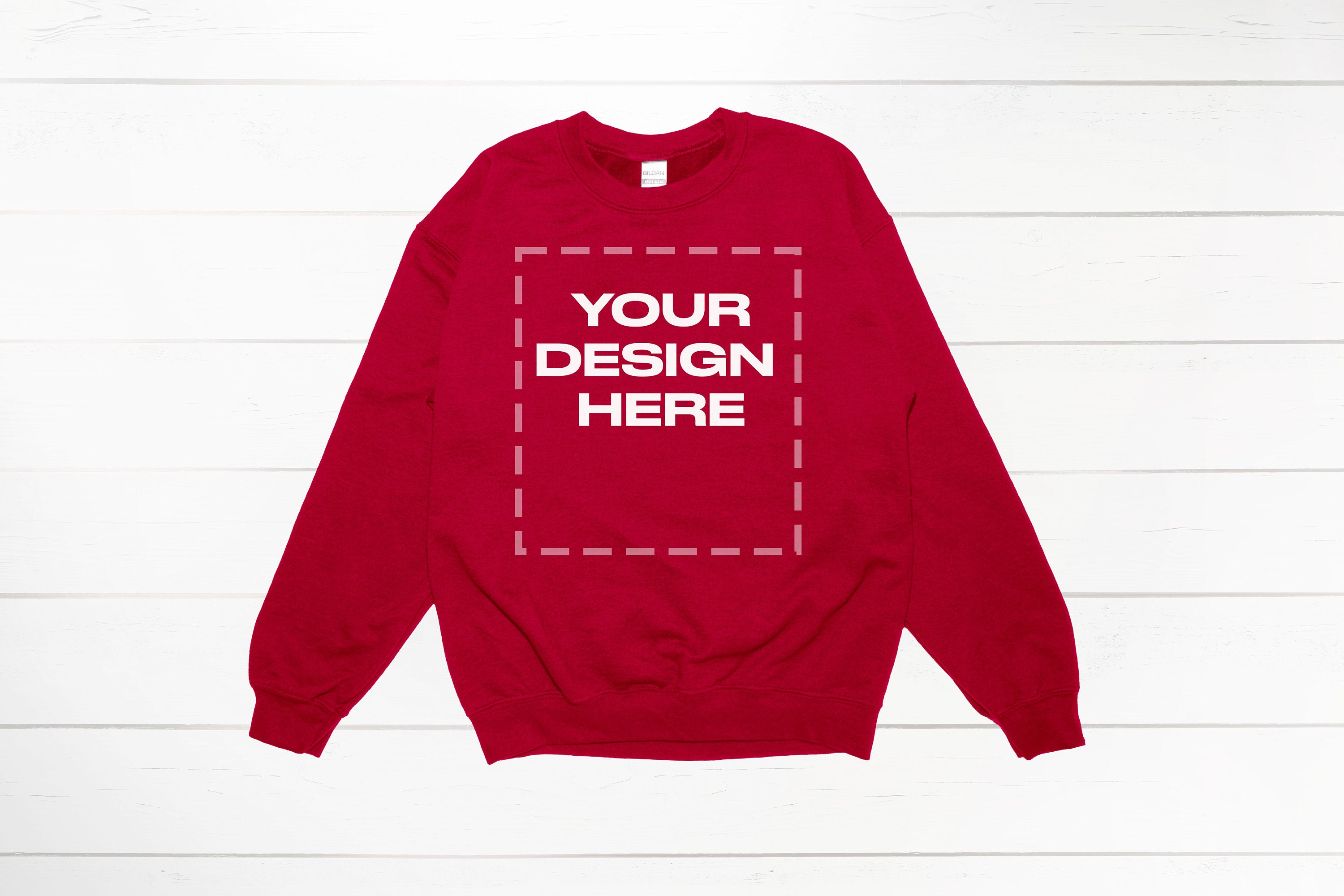 Cherry Red Sweatshirt Mockup Cherry Red Sweater Gildan Download