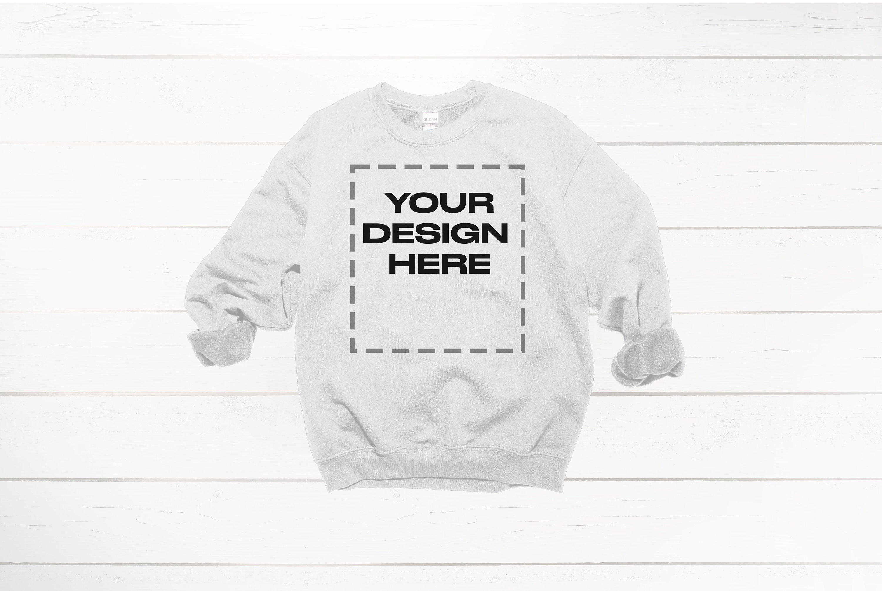 White Crewneck mockup Gildan mock up White Gildan Download