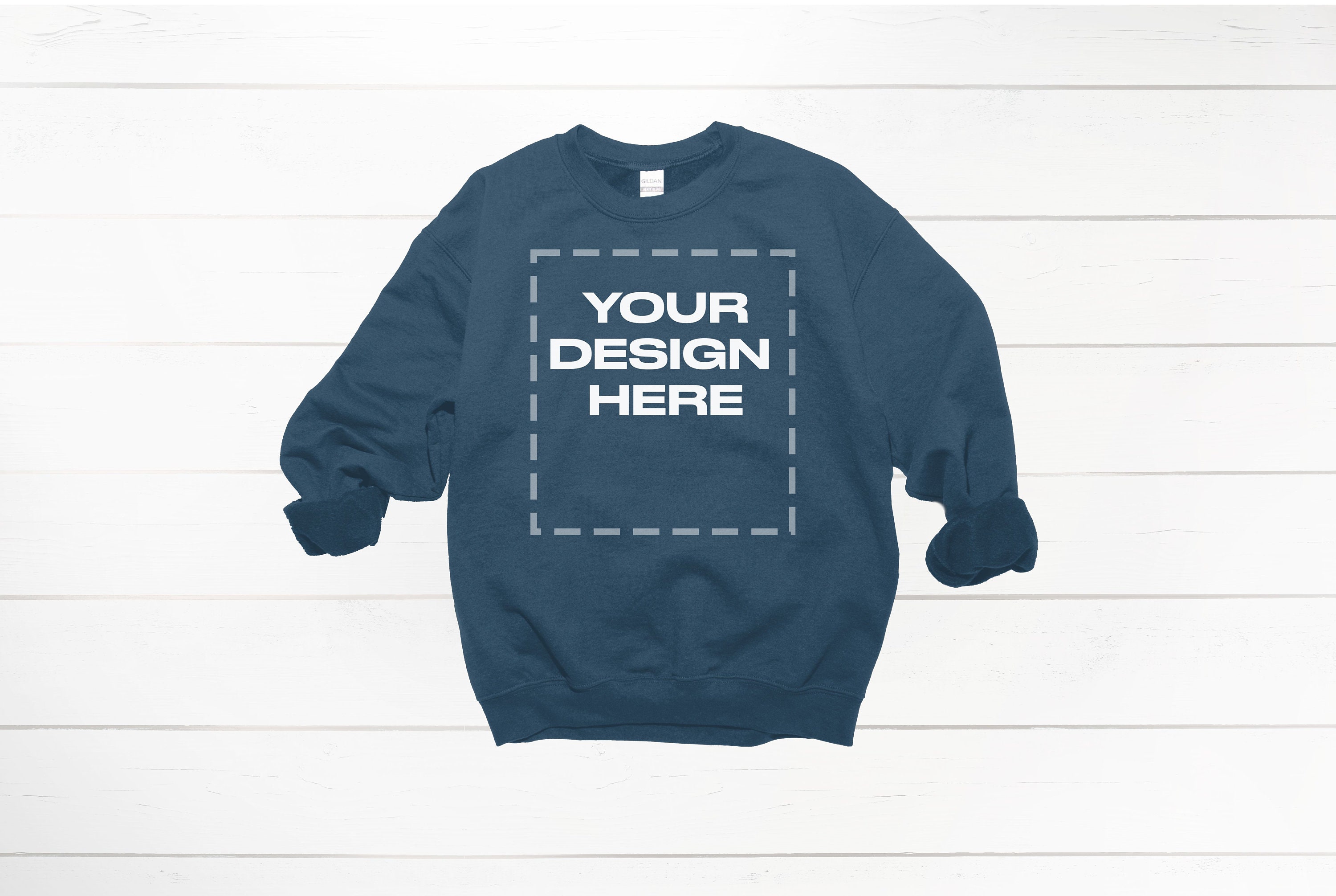 Indigo Blue Crewneck mockup Gildan mock up Gildan Download