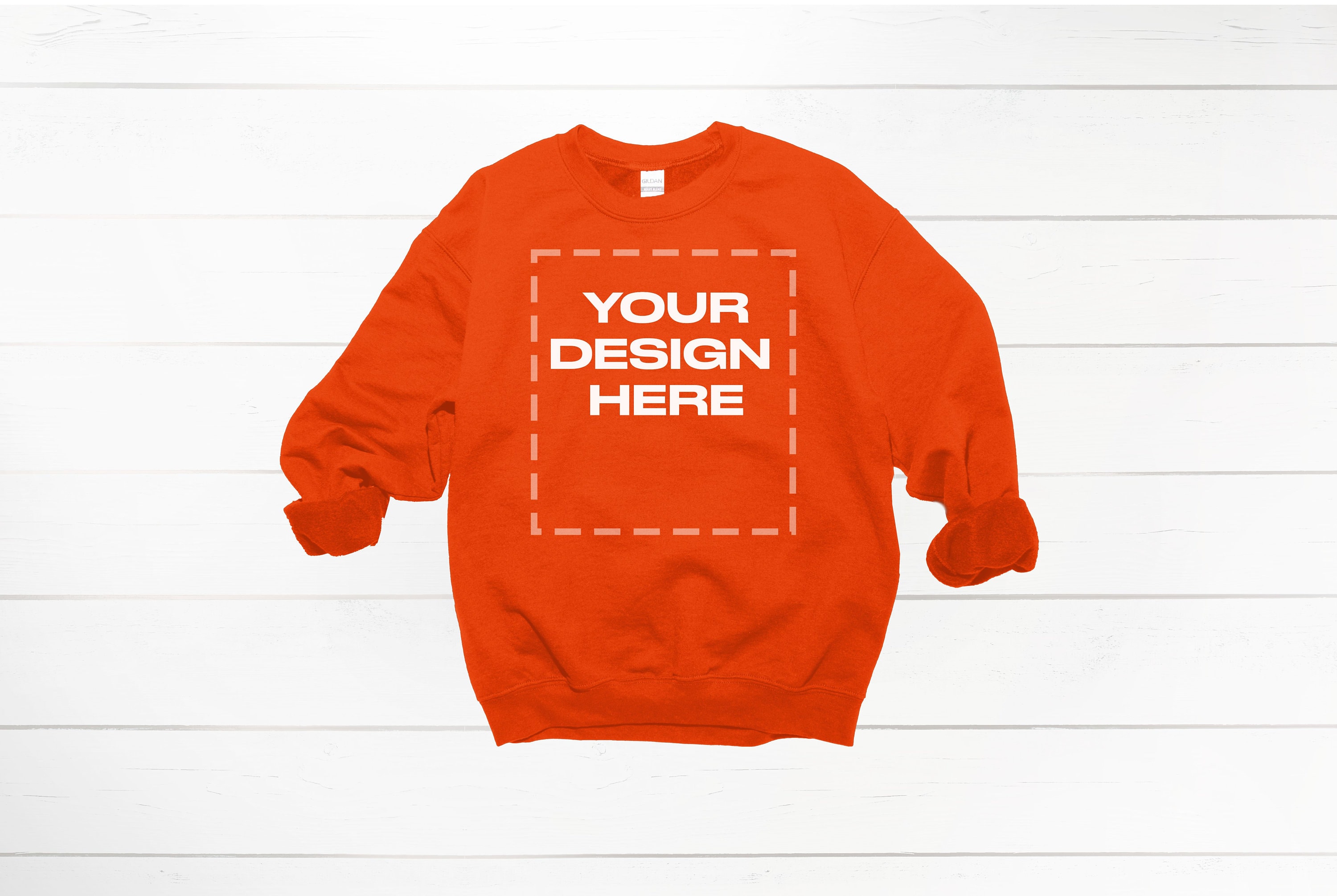 Orange Crewneck mockup Gildan mock up Gildan crewneck Download