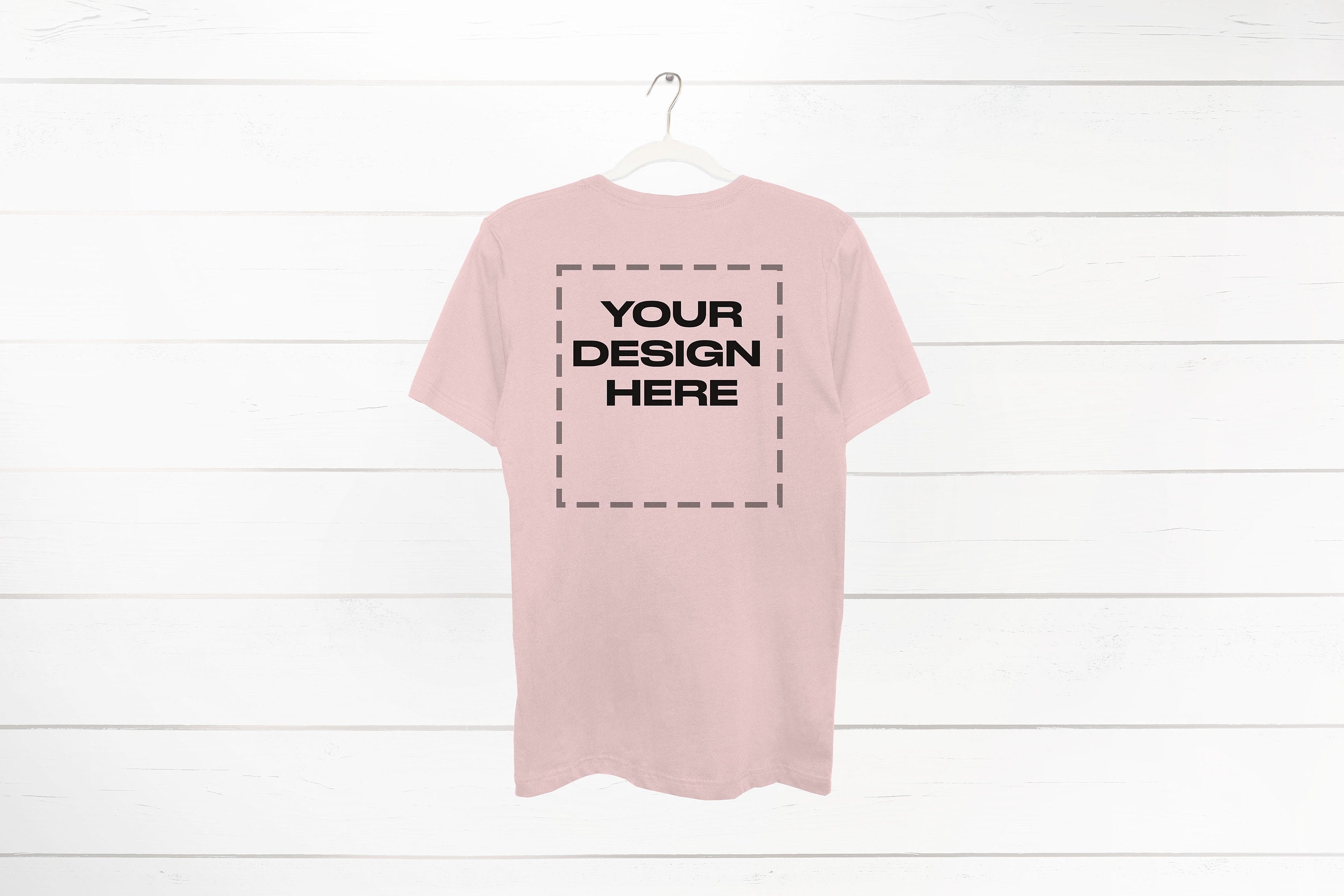 Soft Pink shirt back Mockup on hanger Bella Download