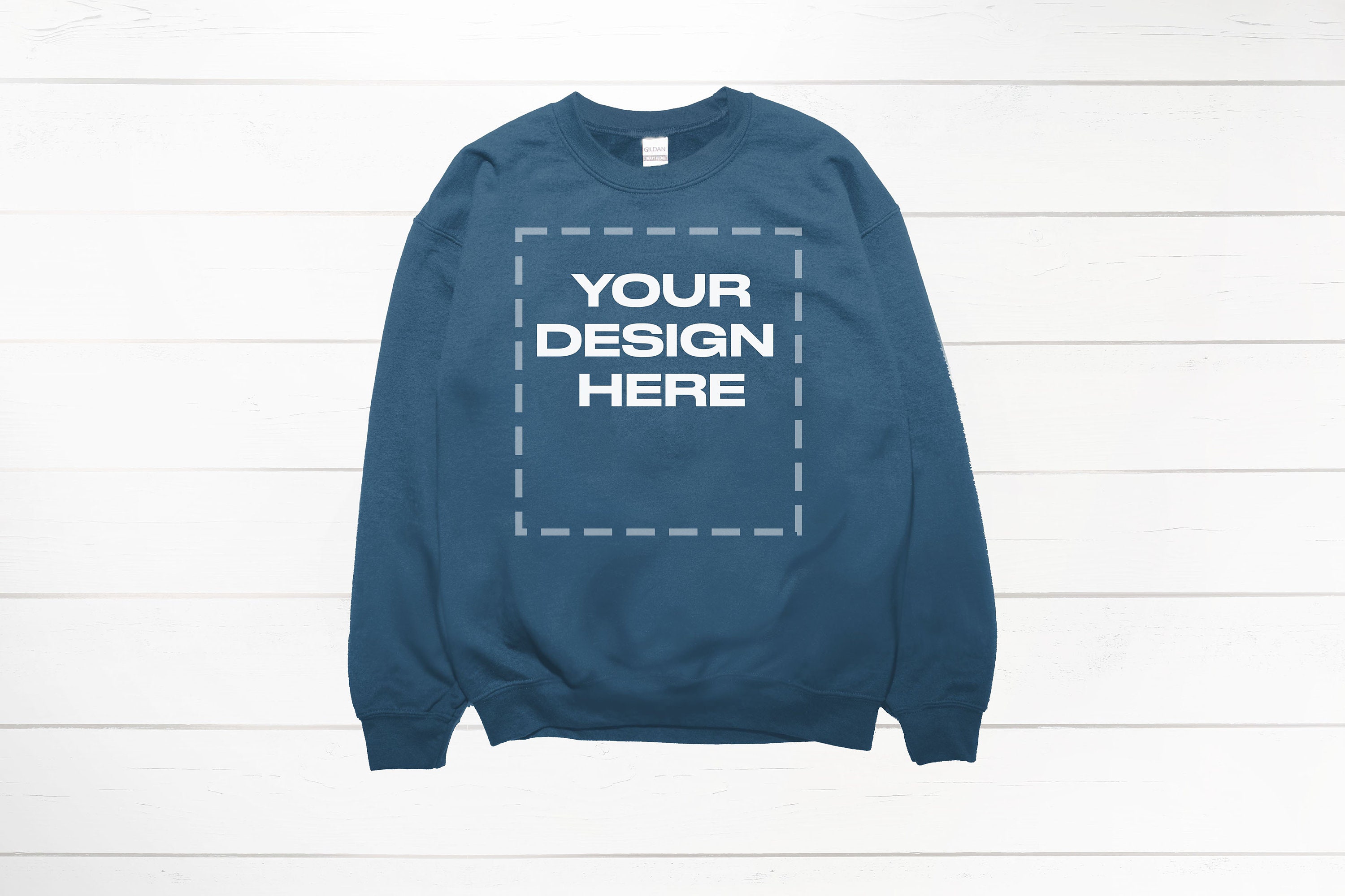 Indigo Blue Sweatshirt Mockup Indigo Blue Crewneck Mockup Download