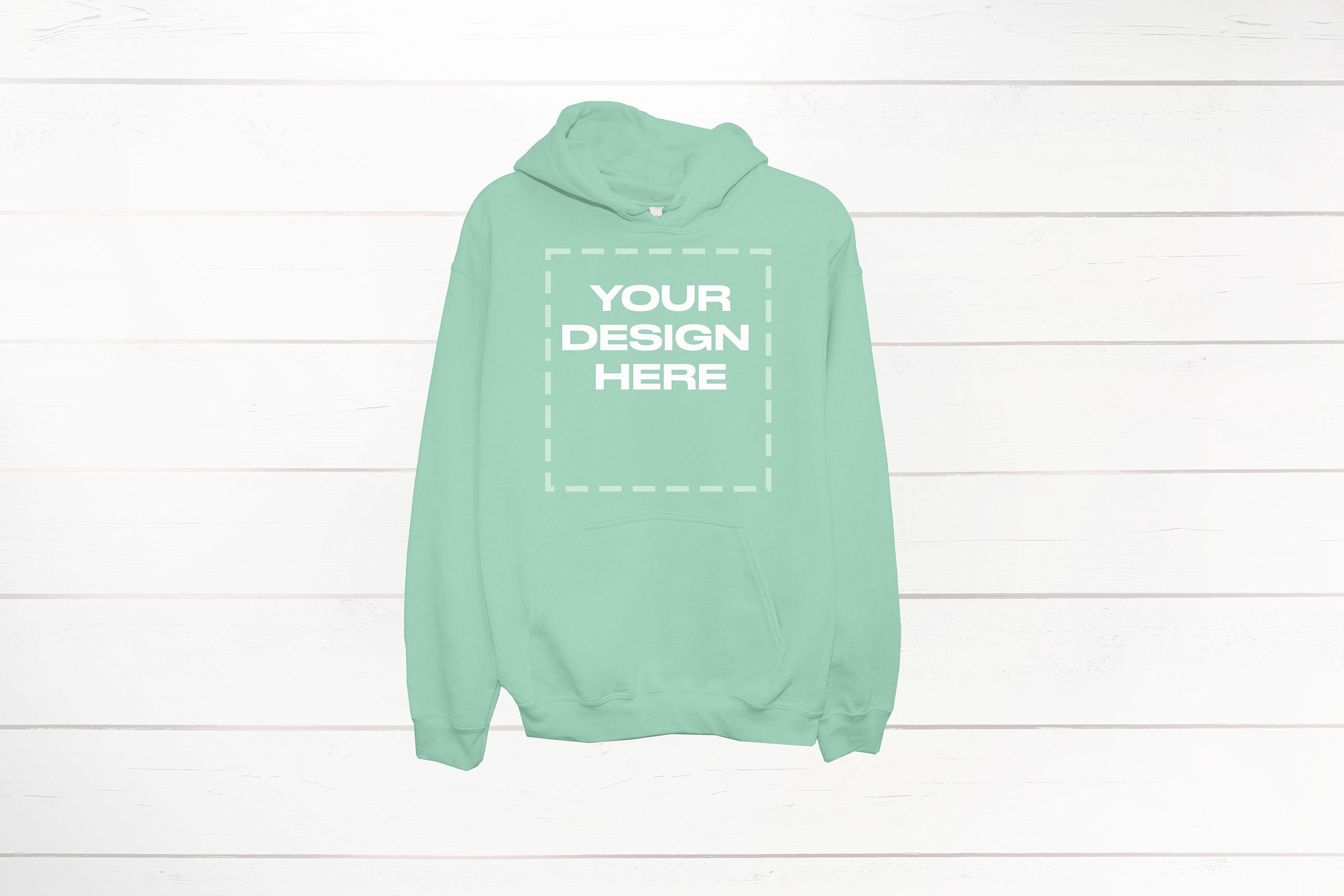 Mint Hoodie Mockup Gildan 18500 front Gildan Hooded Download