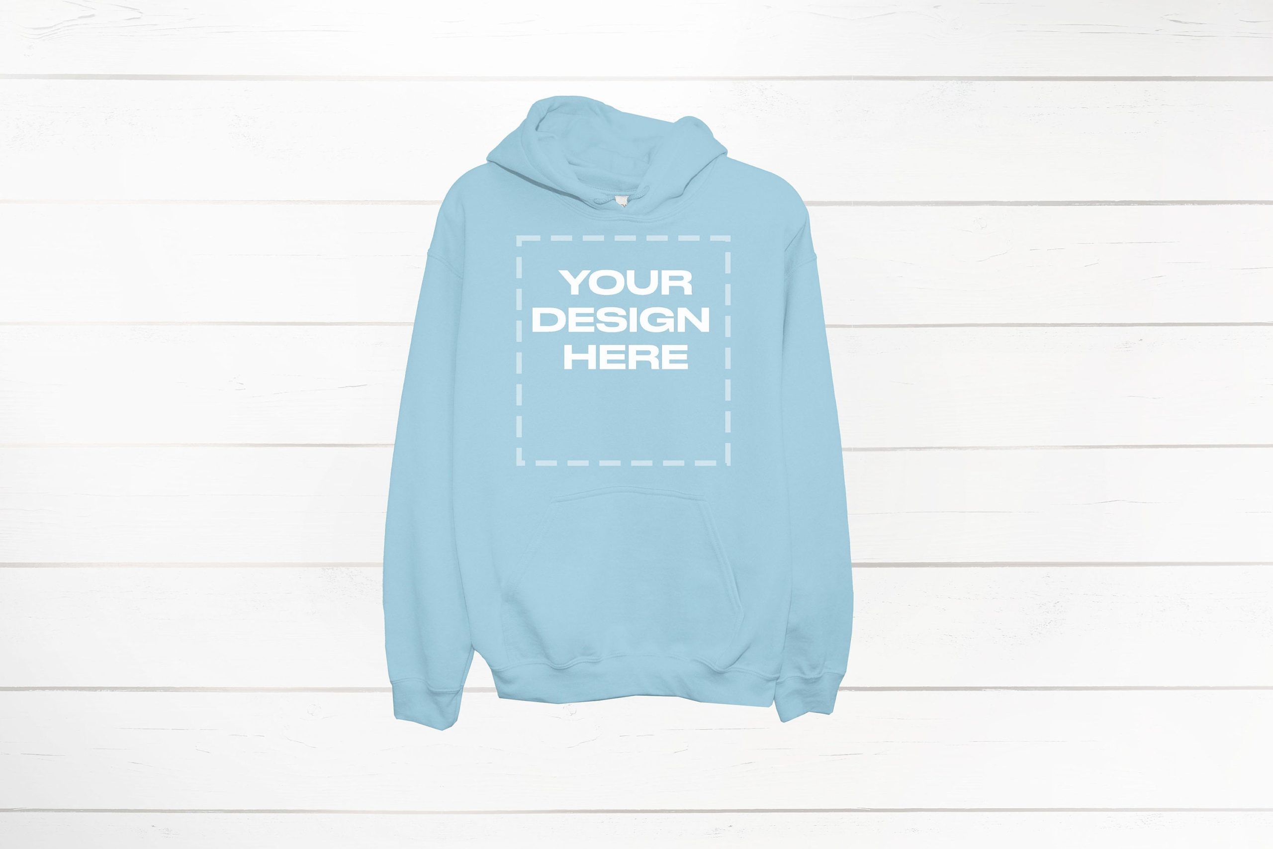 Light Blue Hoodie Mockup Gildan 18500 front Gildan Download