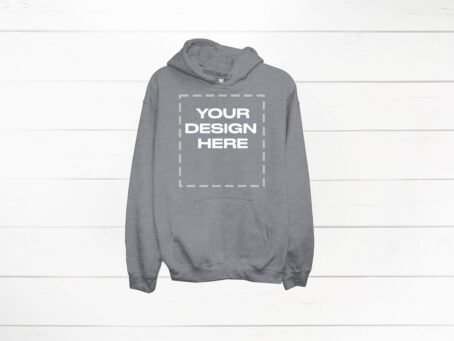 Graphite Heather Hoodie Mockup Gildan 18500 front Gildan Download