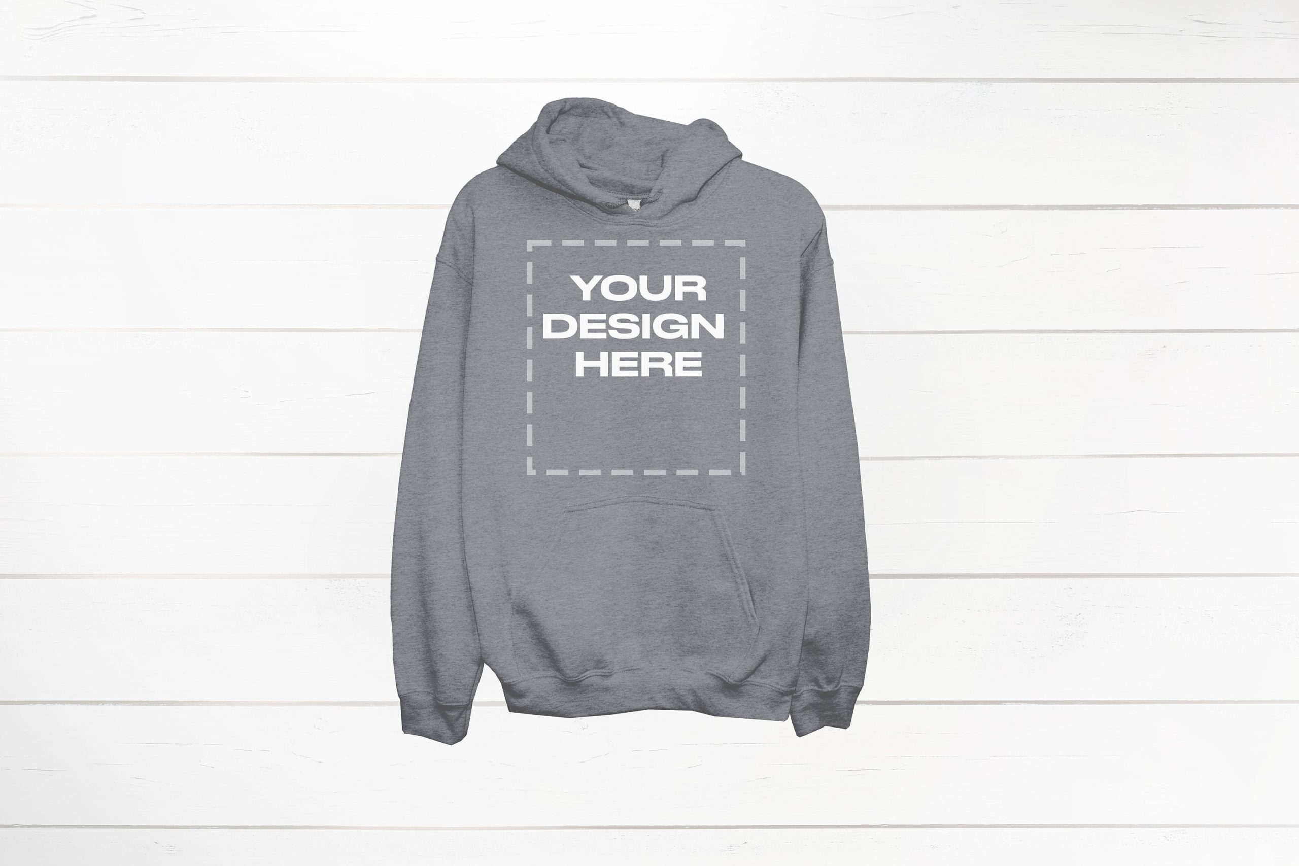 Graphite Heather Hoodie Mockup Gildan 18500 front Gildan Download